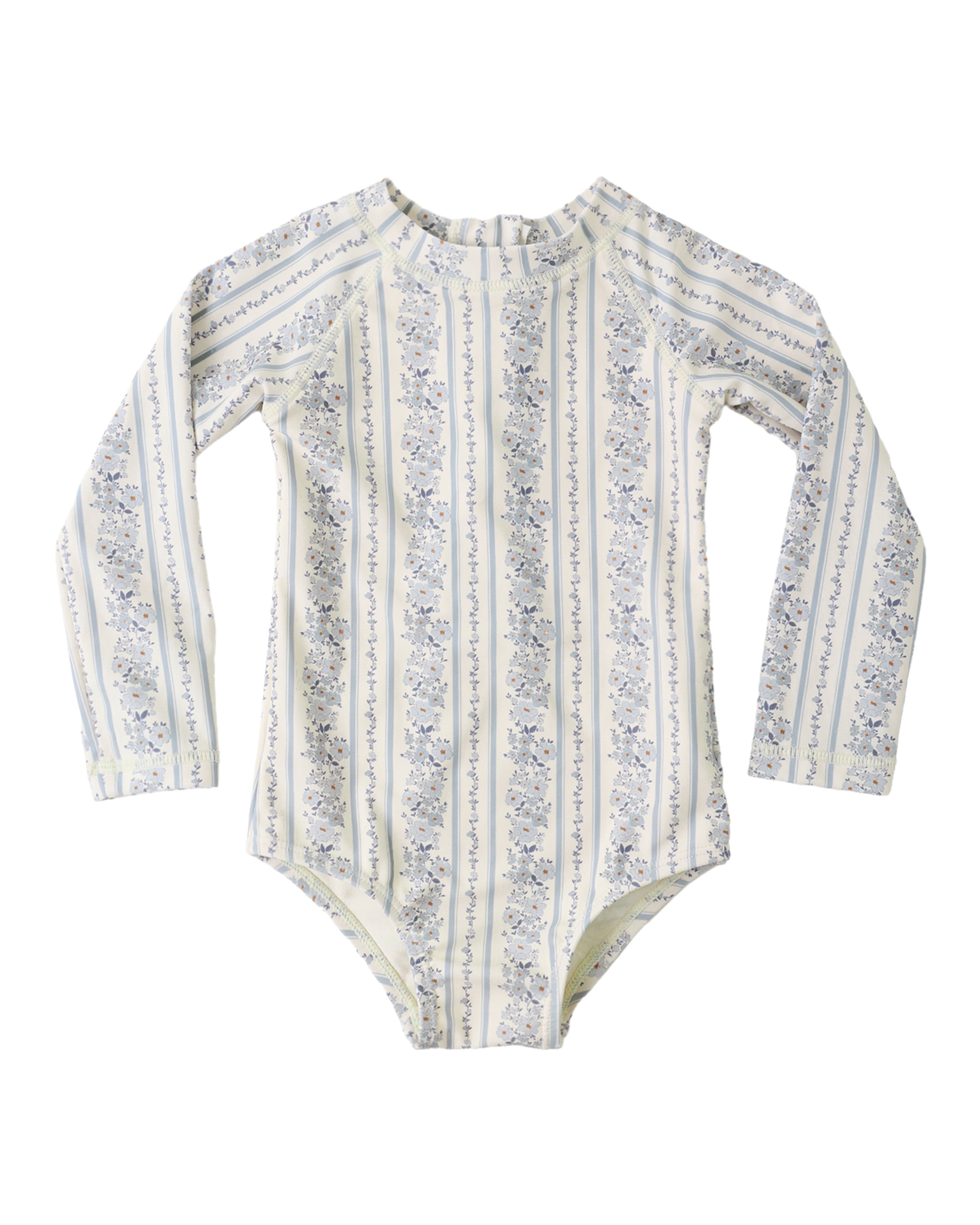Delphine Rashguard Swimsuit: Blue Floral
