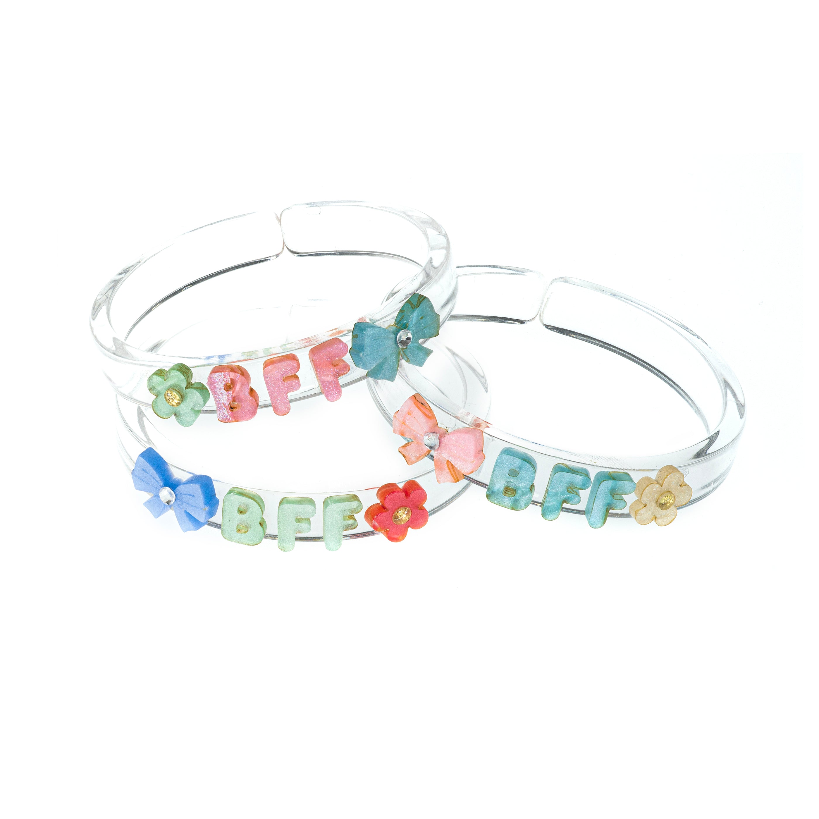 Bows Best Friends Forever Pastel Bangles (Set of 3)