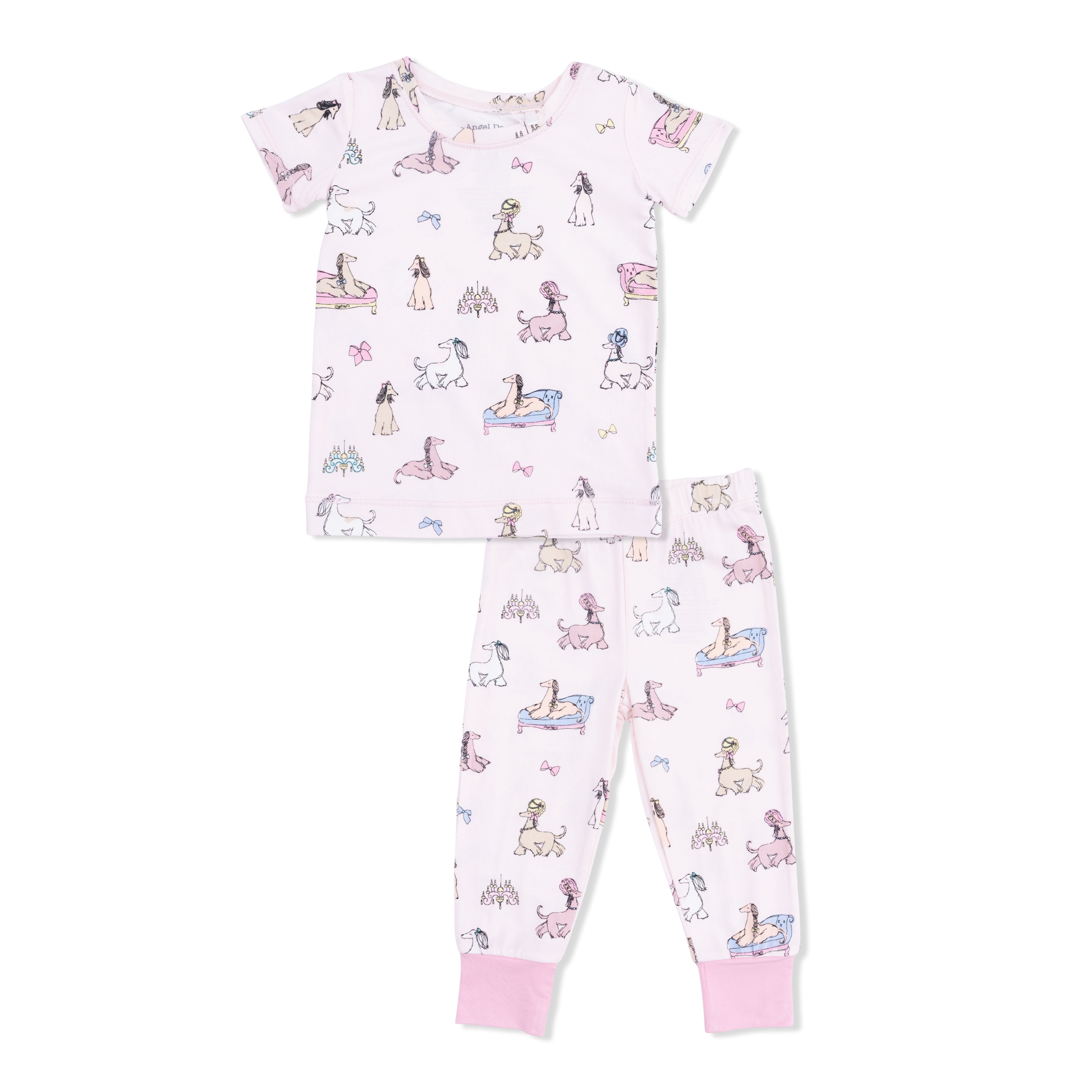 Fancy Hounds With Bows Short Sleeve Loungewear Set