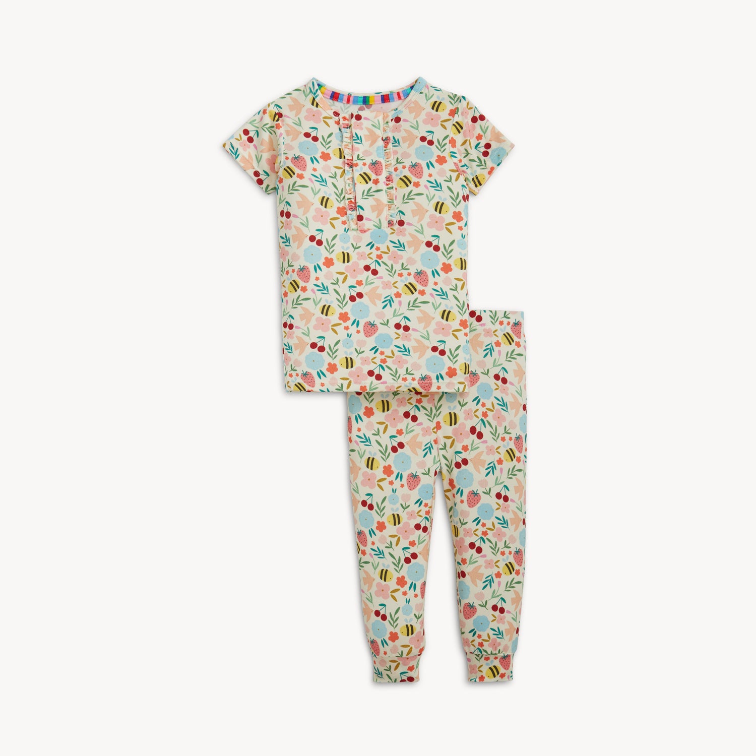 Honey Blossom Modal Magnetic Ruffle SS Long PJs