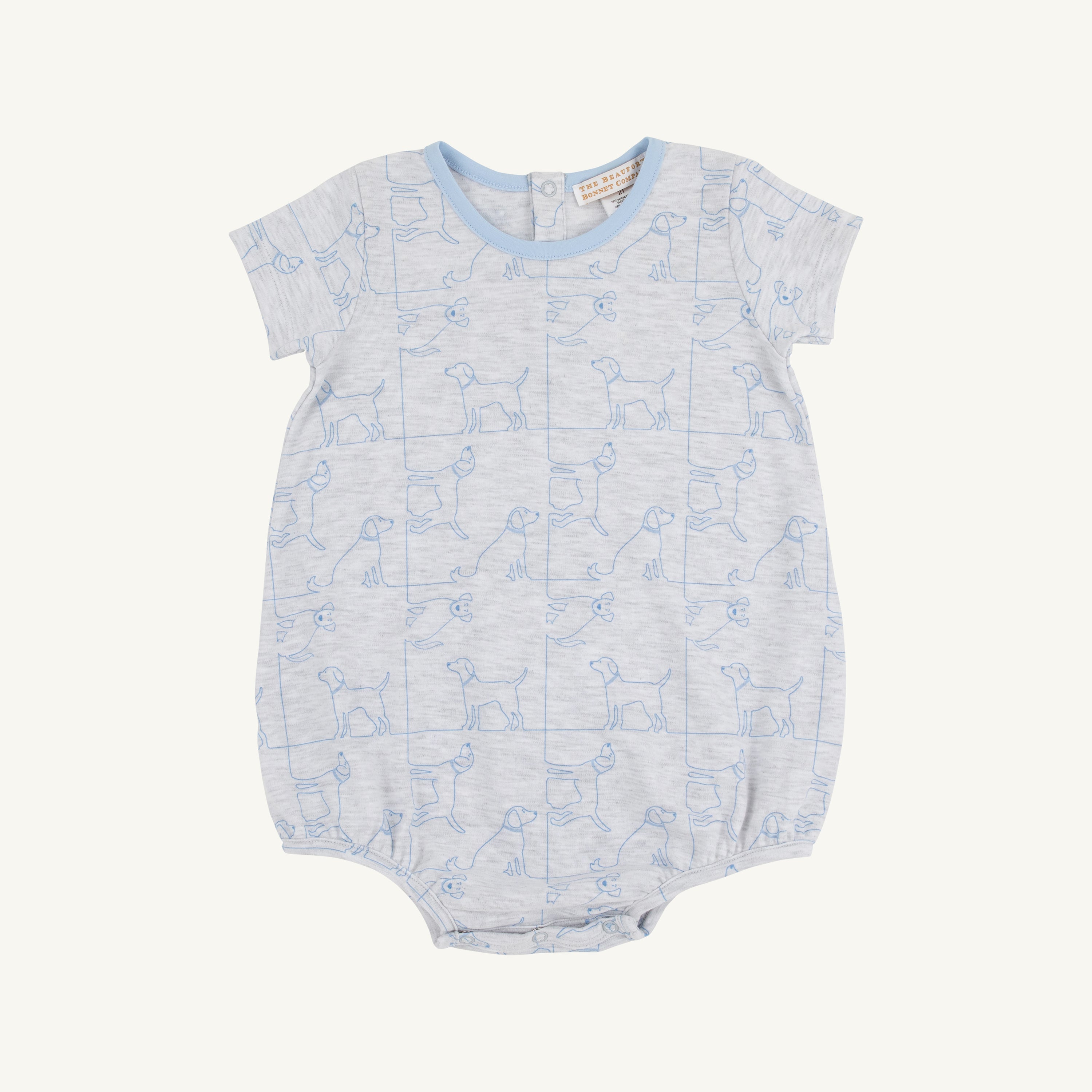 TBBC Pima Short Sleeve Patton Play Bubble: Puppy Puzzle/Beale Street Blue
