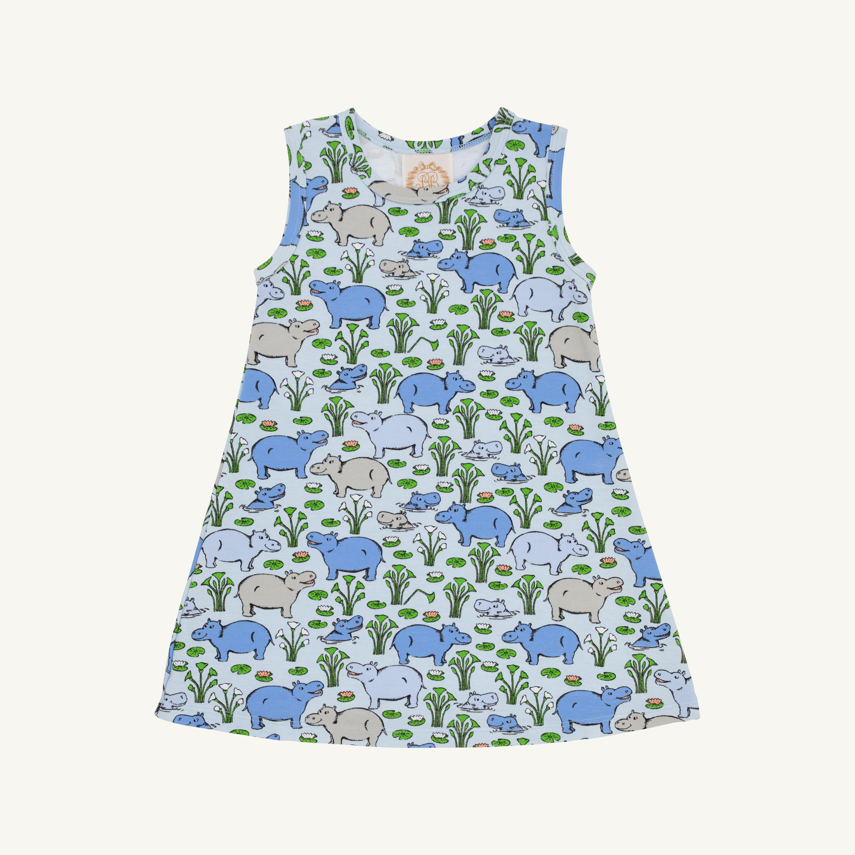 TBBC Sleeveless Polly Play Dress: Bal Harbour Hippo (Beale Street Blue)