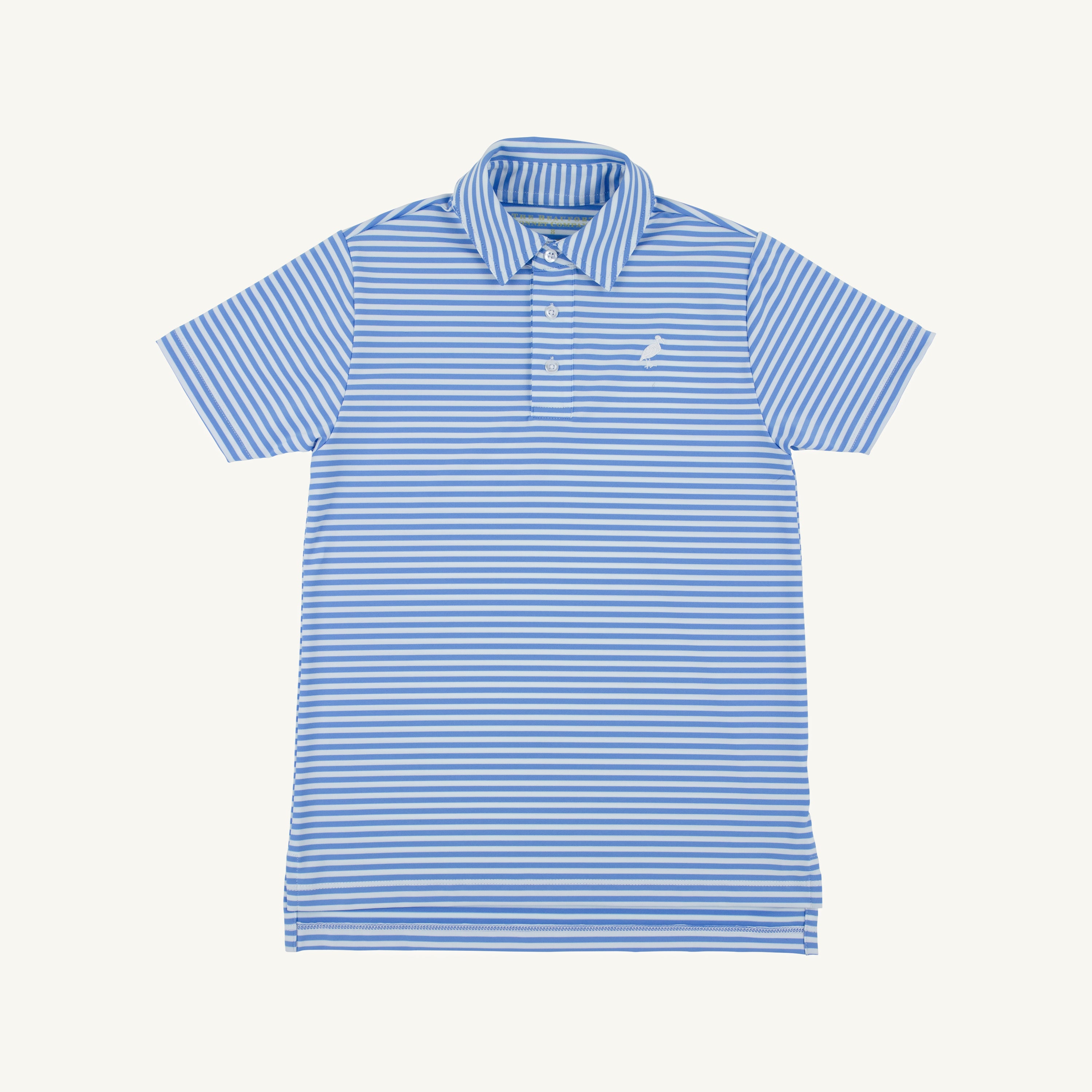 Prepletic SS Prim & Proper Polo: Sunrise Blvd Blue Stripe/Worth Ave White