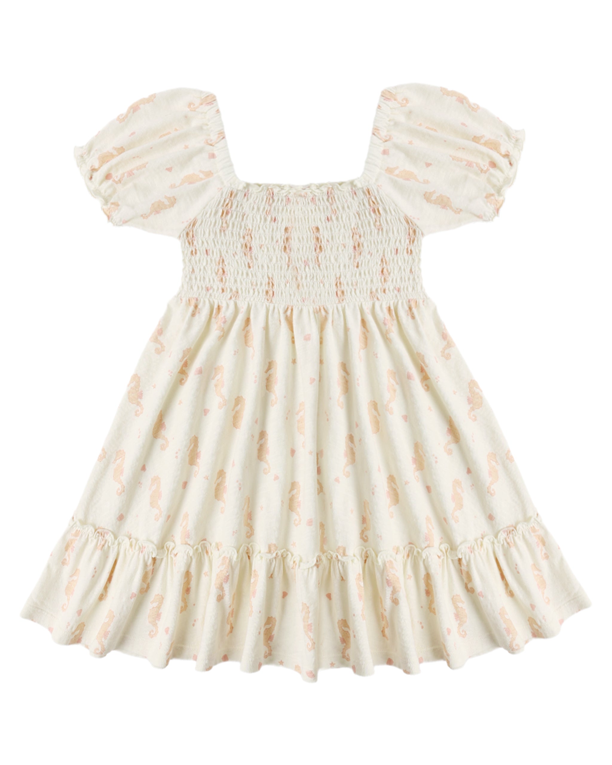 Sage Jersey Dress: Seahorses