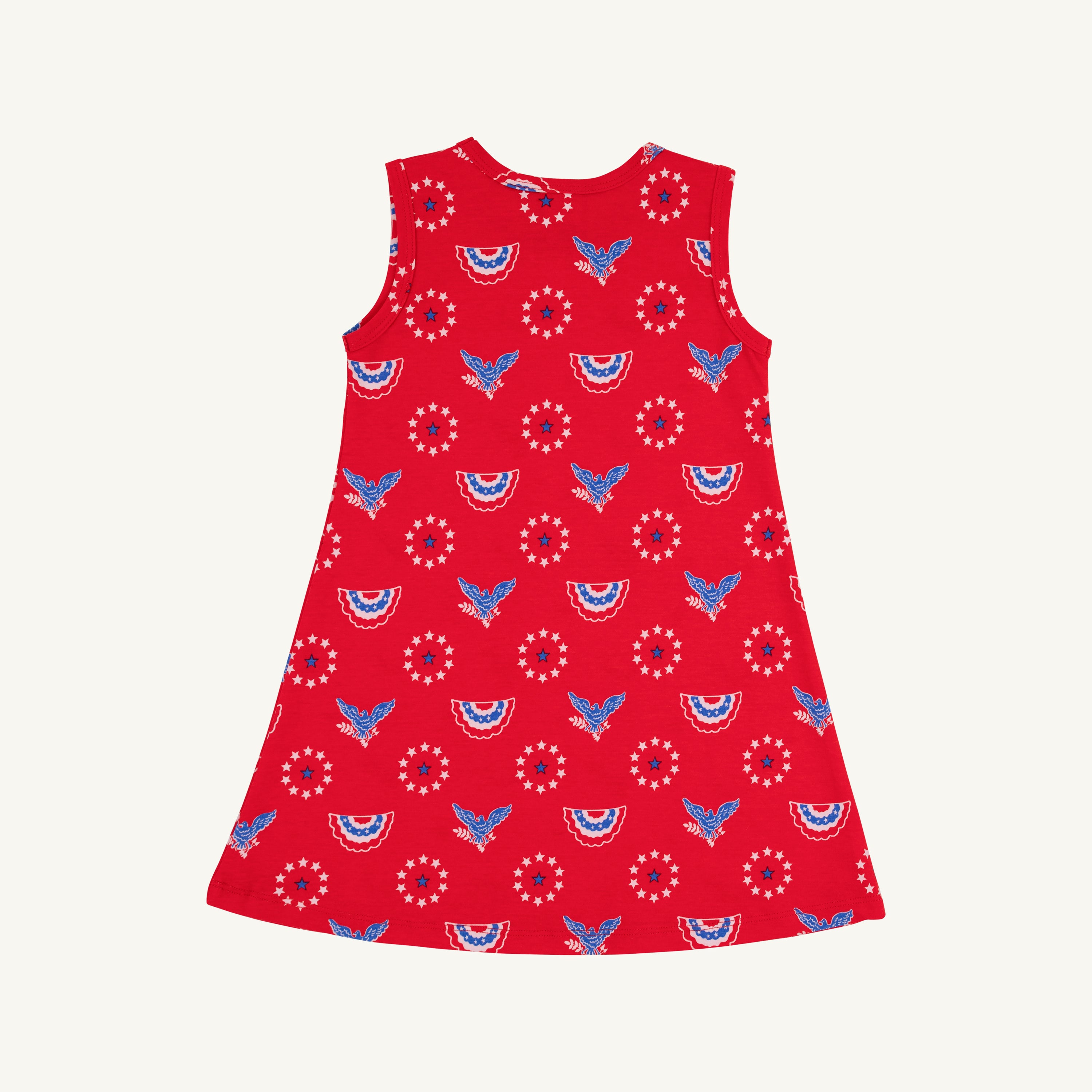 TBBC Sleeveless Polly Play Dress: Star Spangled Swag