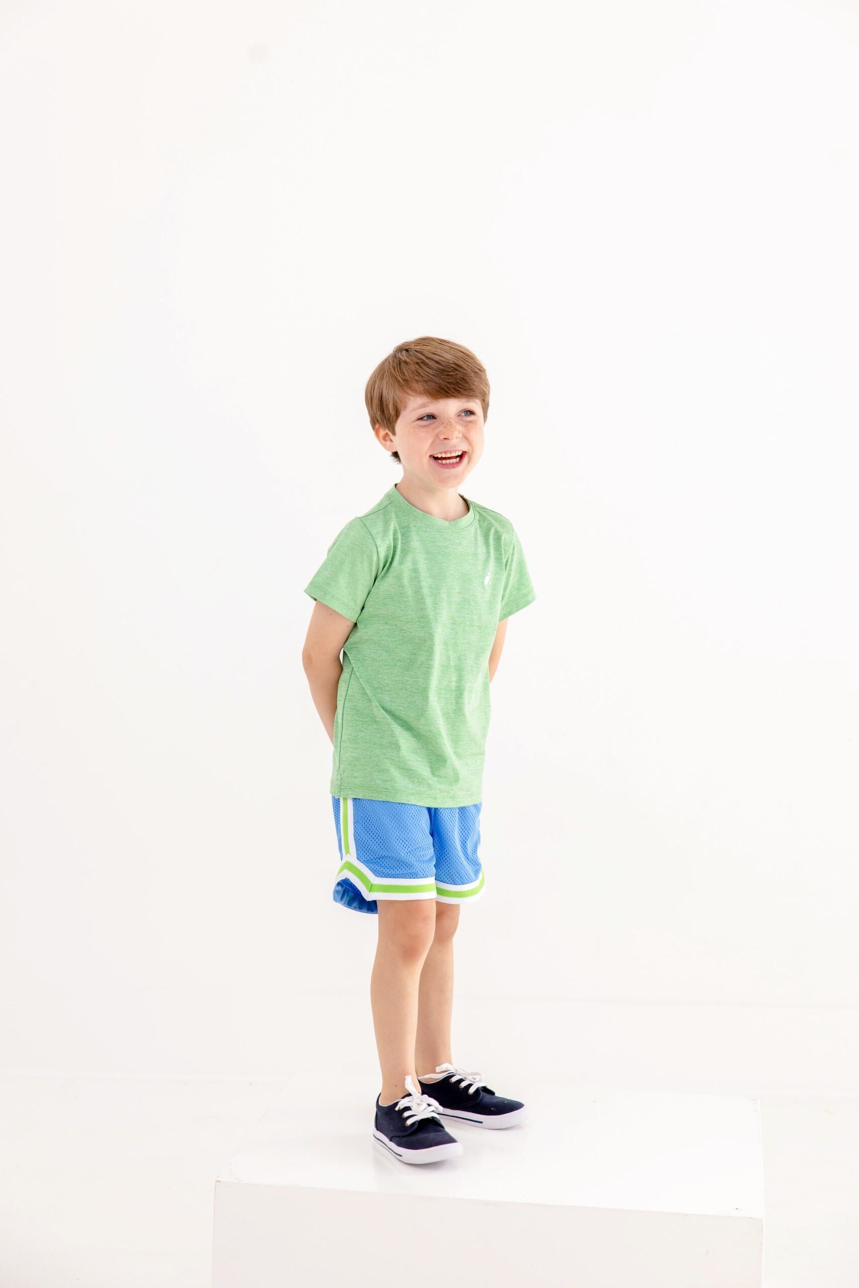 TBBC Prepletic™ Carter Crewneck: Grafton Green (Heathered)/Worth Ave White