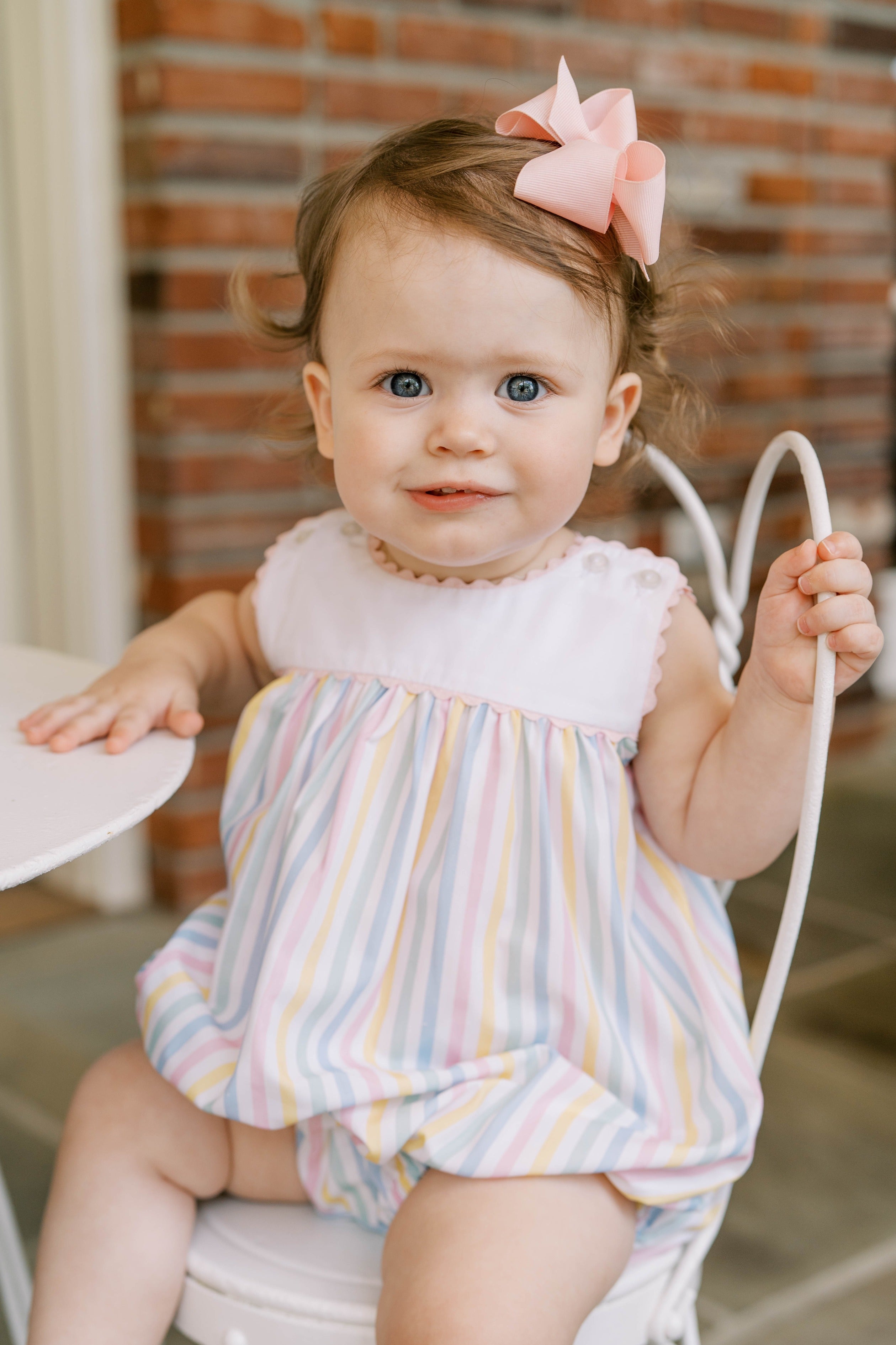 Charming Bubble: Sorbet Stripe with Pink RicRac