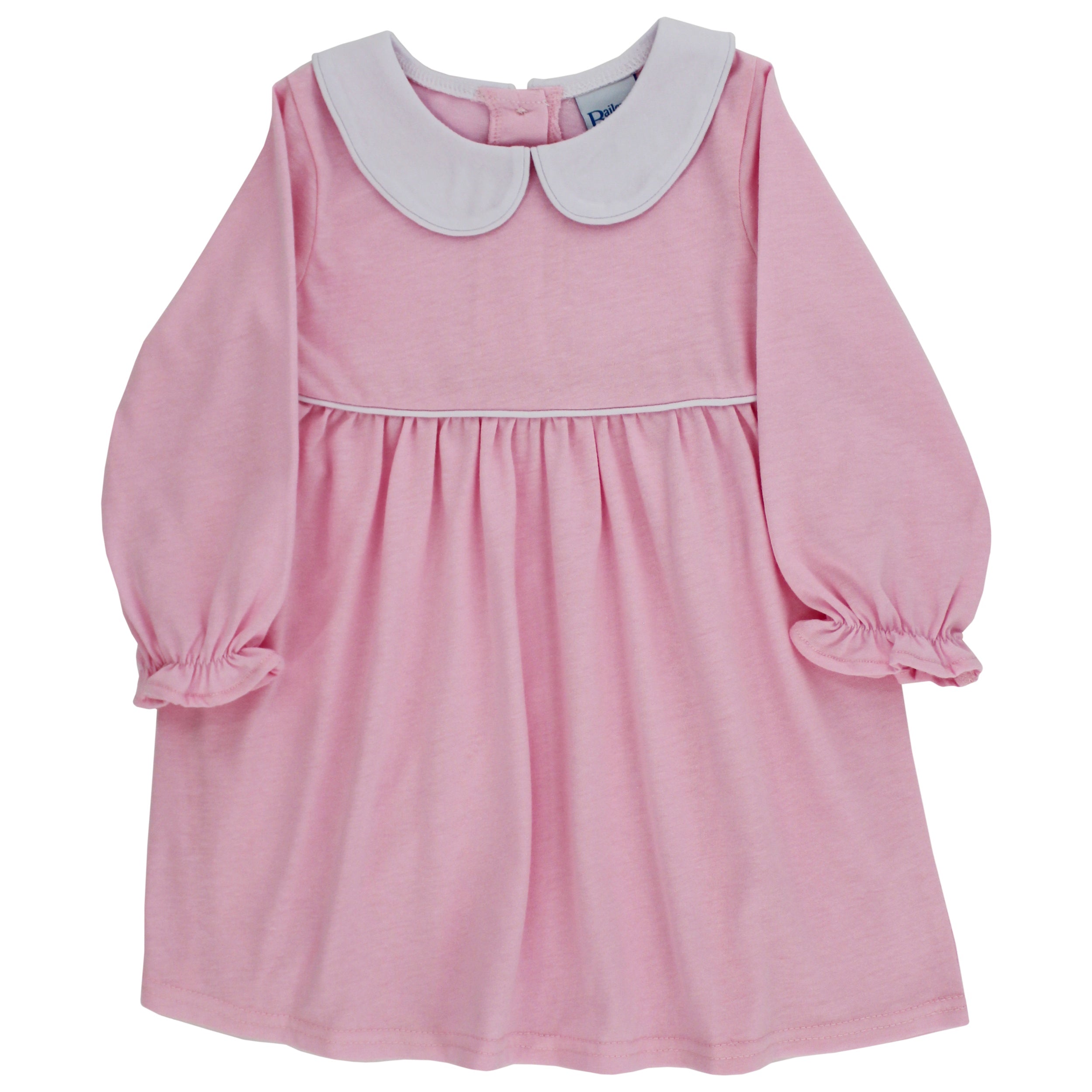 LS Peter Pan Collar Knit Dress: Pink