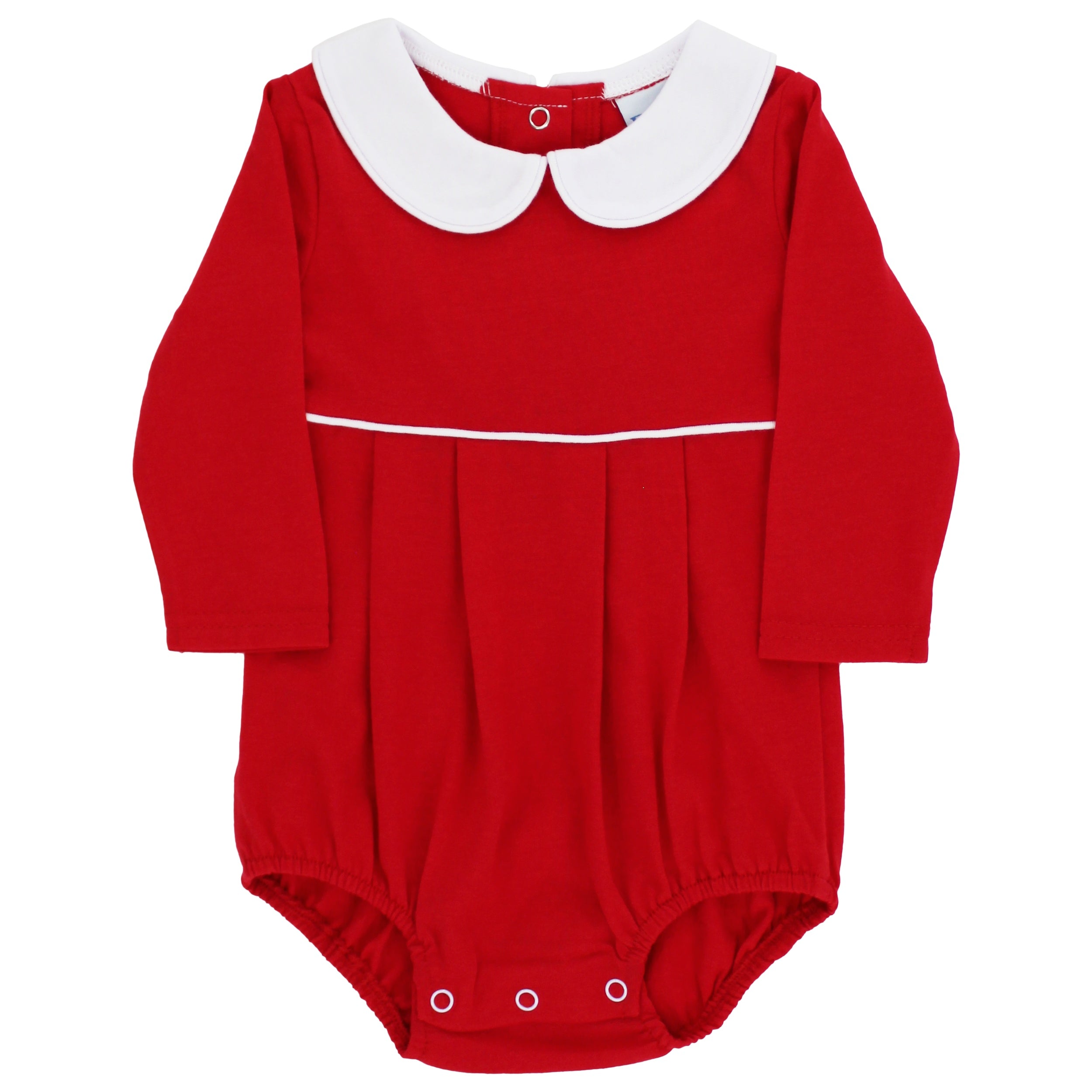 LS Peter Pan Knit Boy Bubble: Red