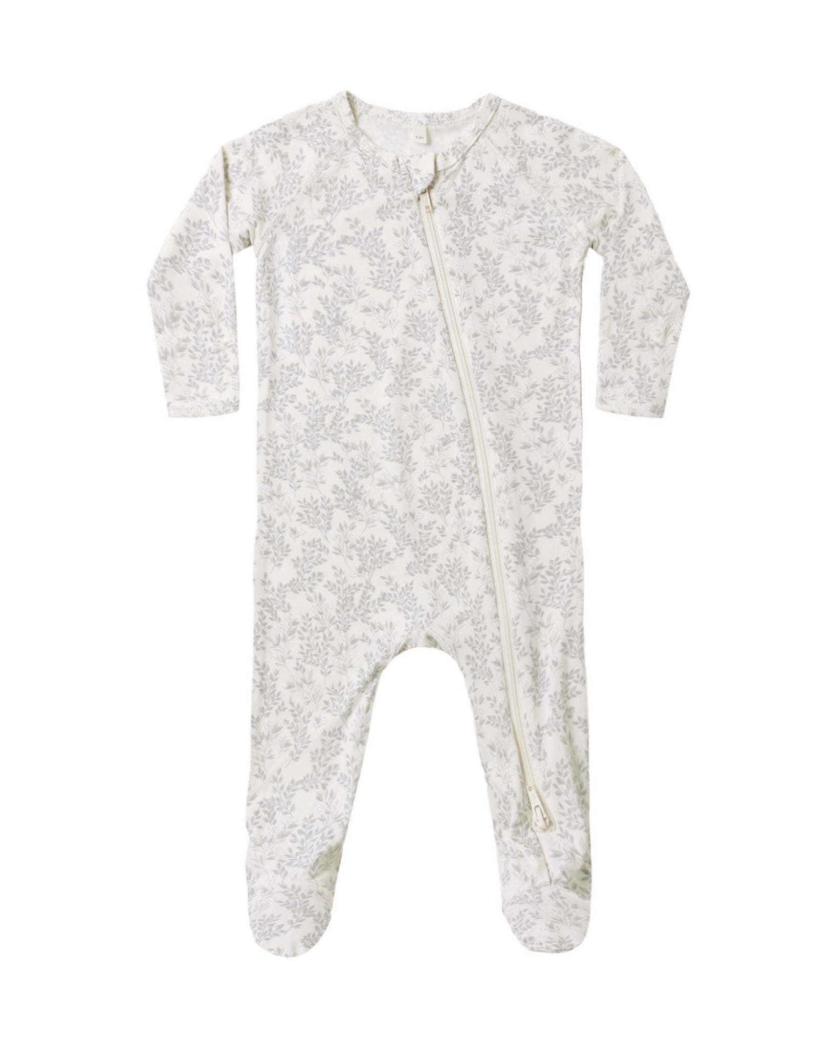 Bamboo Zip Footie: Cloud Floral