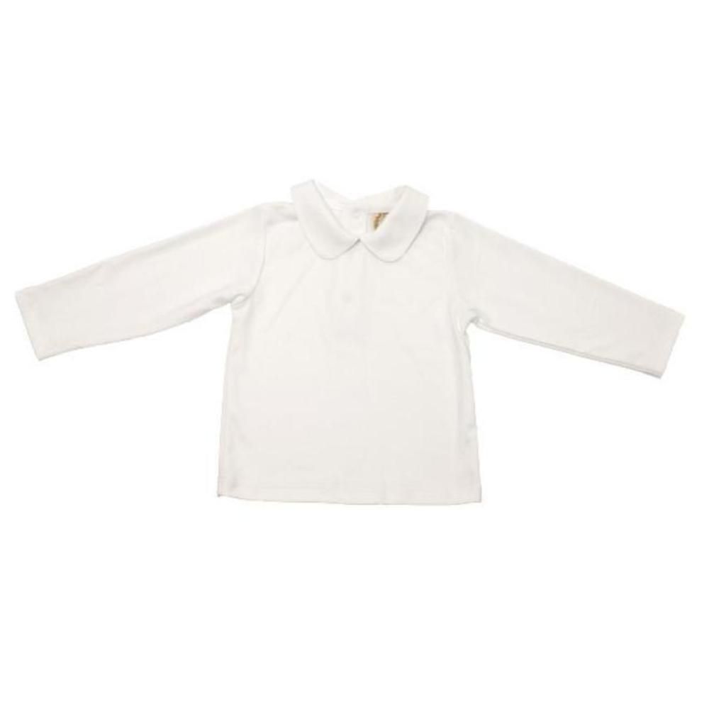 TBBC LS Pima Peter Pan Collar Onesie/Shirt: Worth Ave White