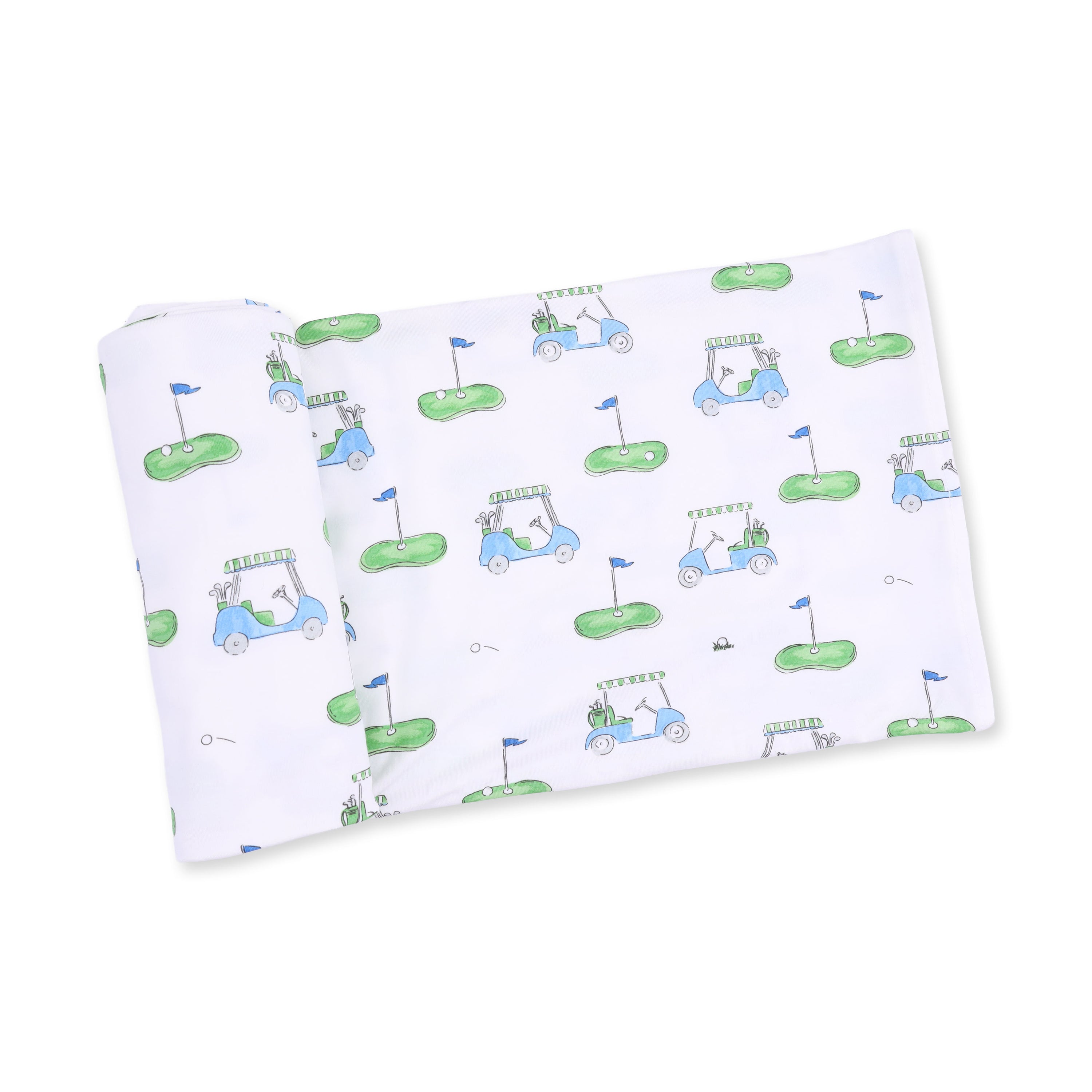 Golf Carts Blue Swaddle Blanket