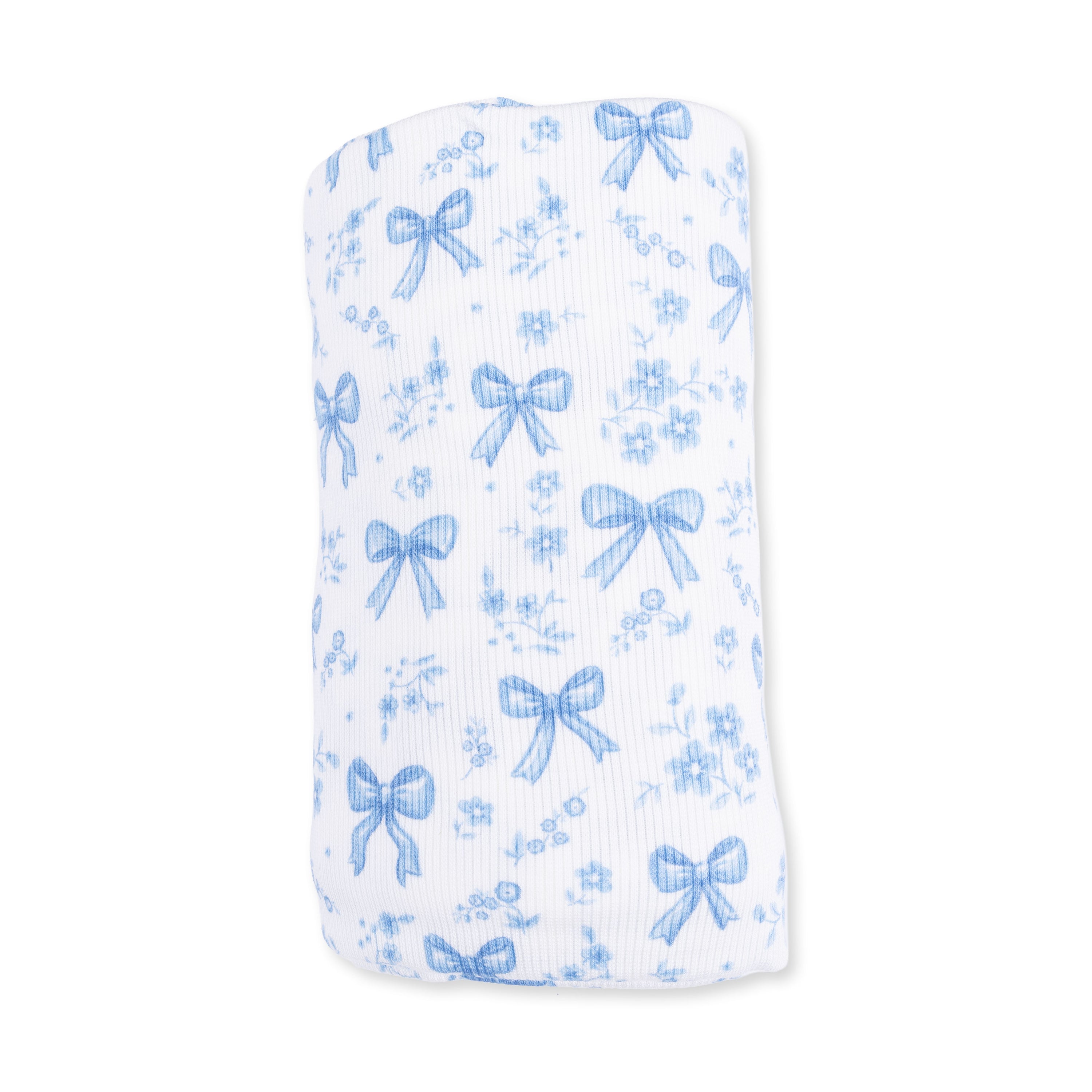 Blue Bows And Flowers Swaddle Blanket