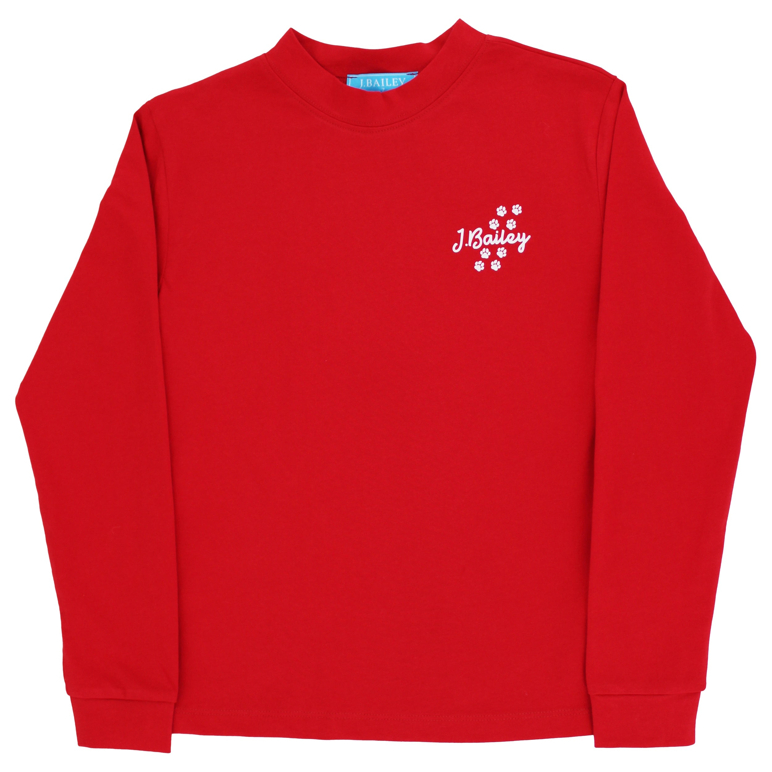 Red Long Sleeve Logo Tee: Bulldawg