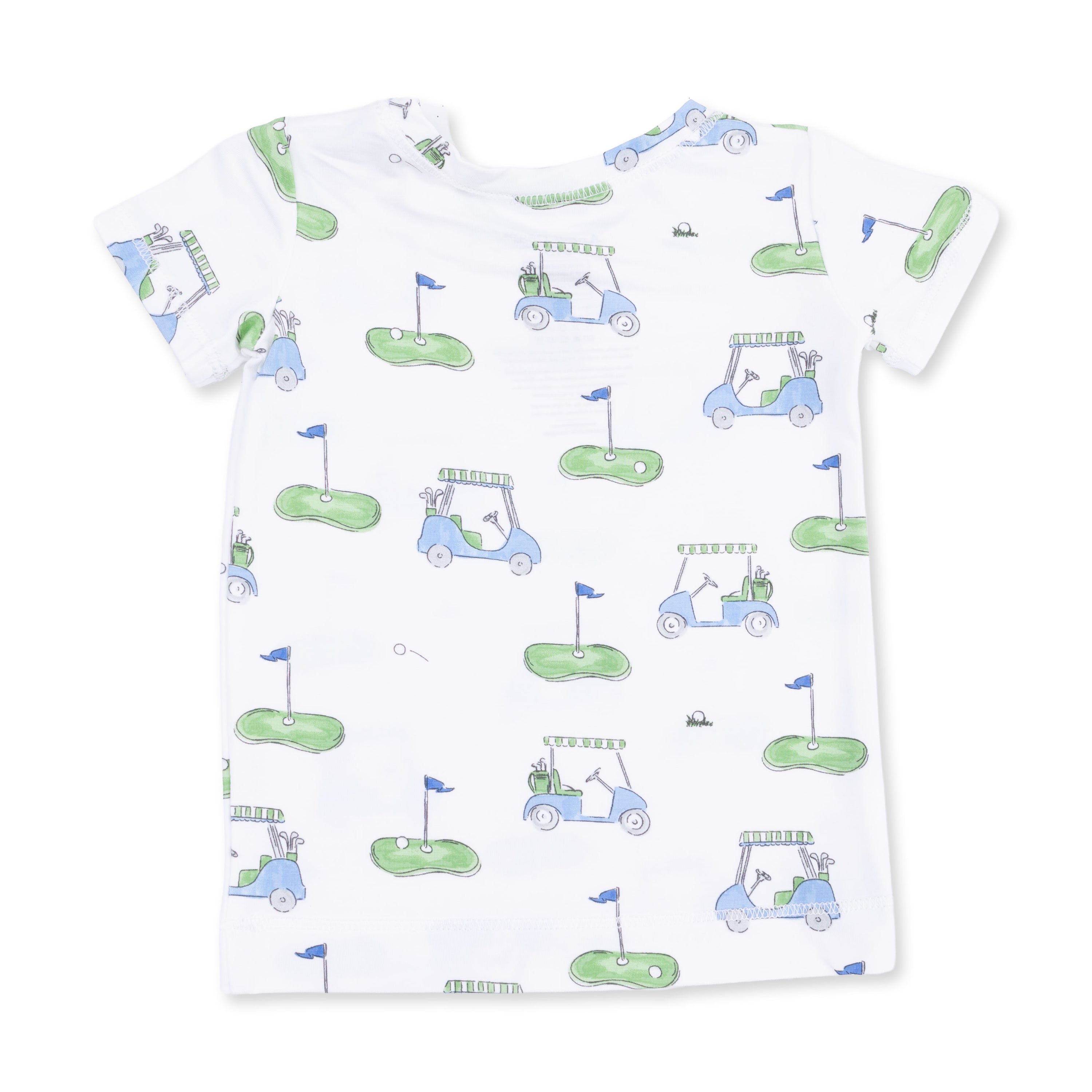 Golf Carts Blue Short Sleeve Loungewear Set