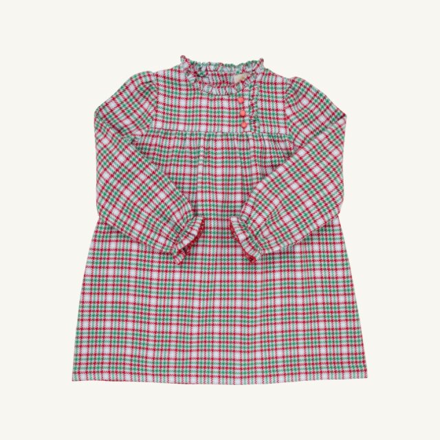 Long Sleeve Mary Baker Day Dress: Wicker Park Plaid/Richmond Red