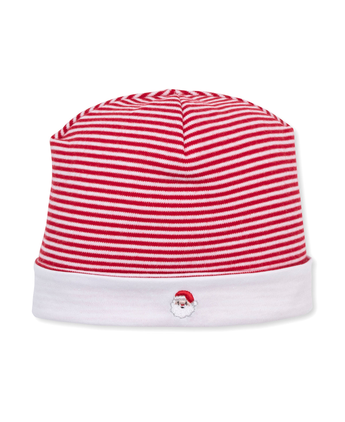 Red Stripe Baby Beanie with Santa Embroidery