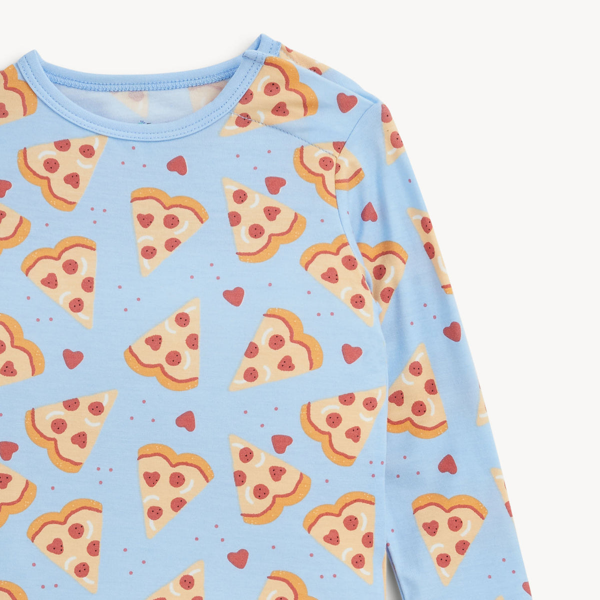 Pizza My Heart Blue Modal LS Long Pant PJs