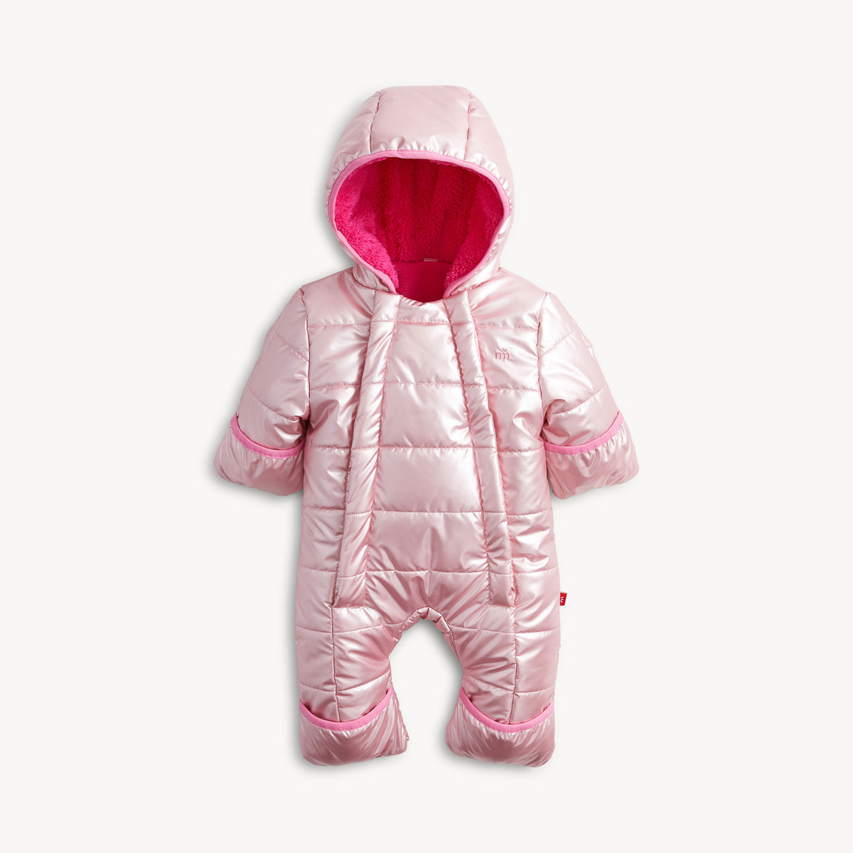 Pink Solid Metallic Puffer Pram