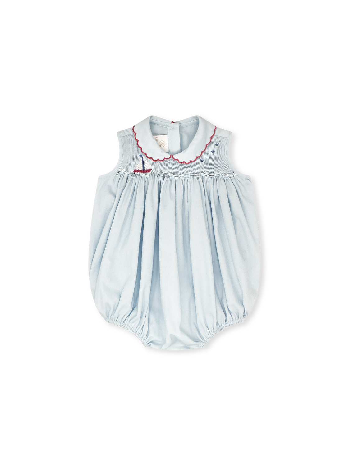 Ella Bubble: Brentwood Blue with Sailboat Smocking