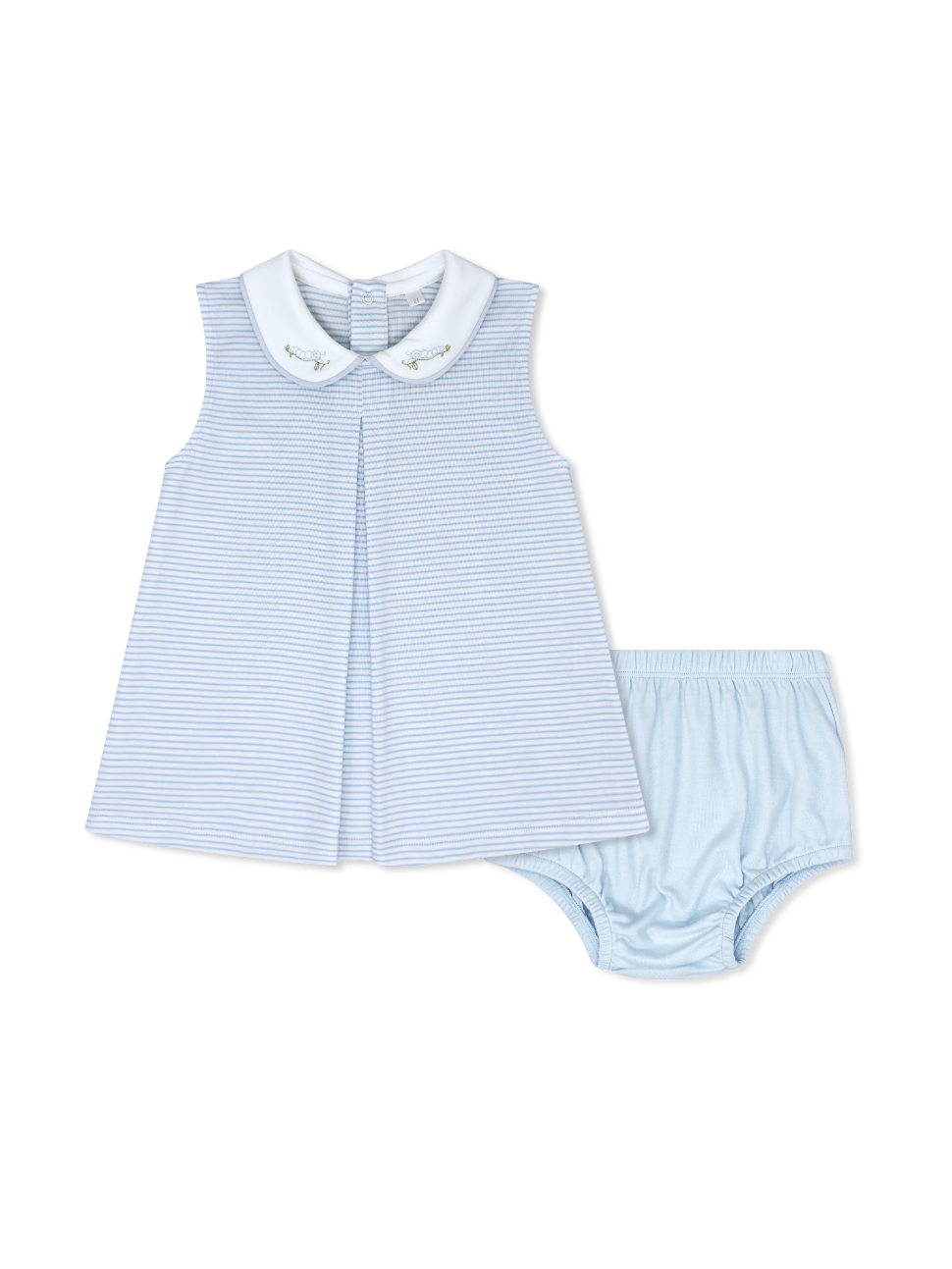 Collier Diaper Set: Palmer Blue Stripe with Caterpiller Embroidery