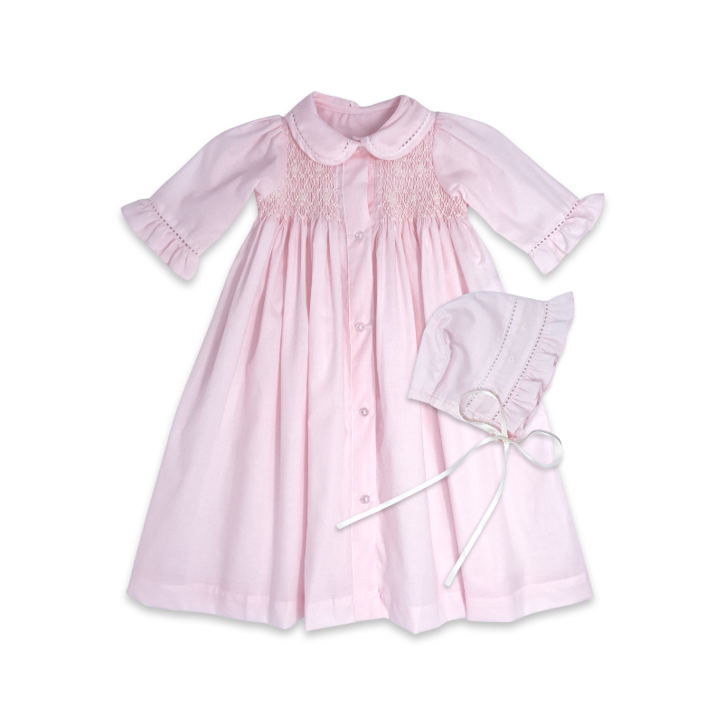 Royal Daygown Set: Blessings Pink with Smocking