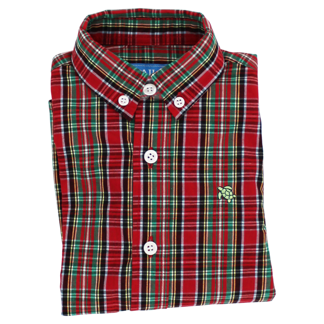 Boys Buttondown Shirt: Tartan