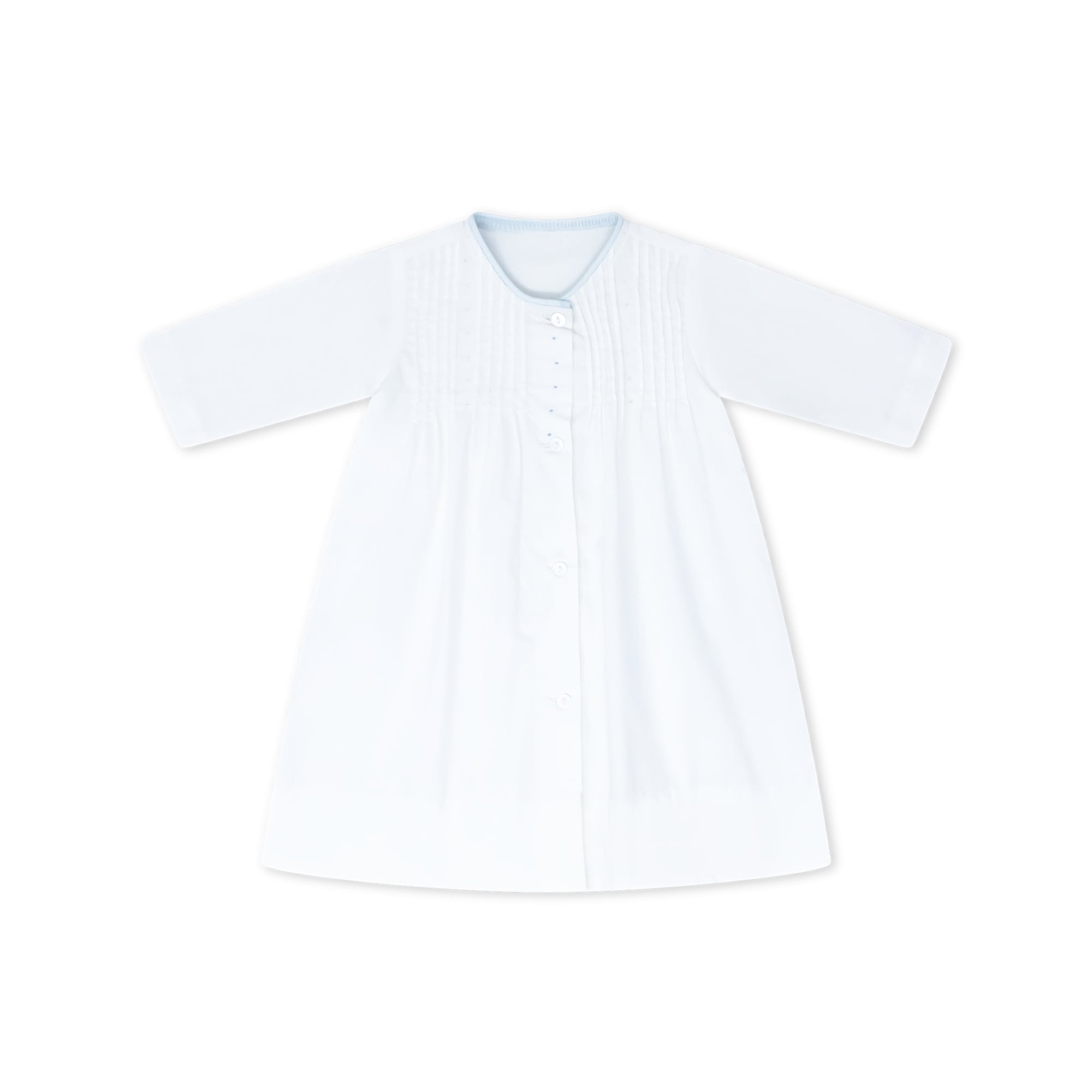 1956 Daygown: Blessings White with Light Blue