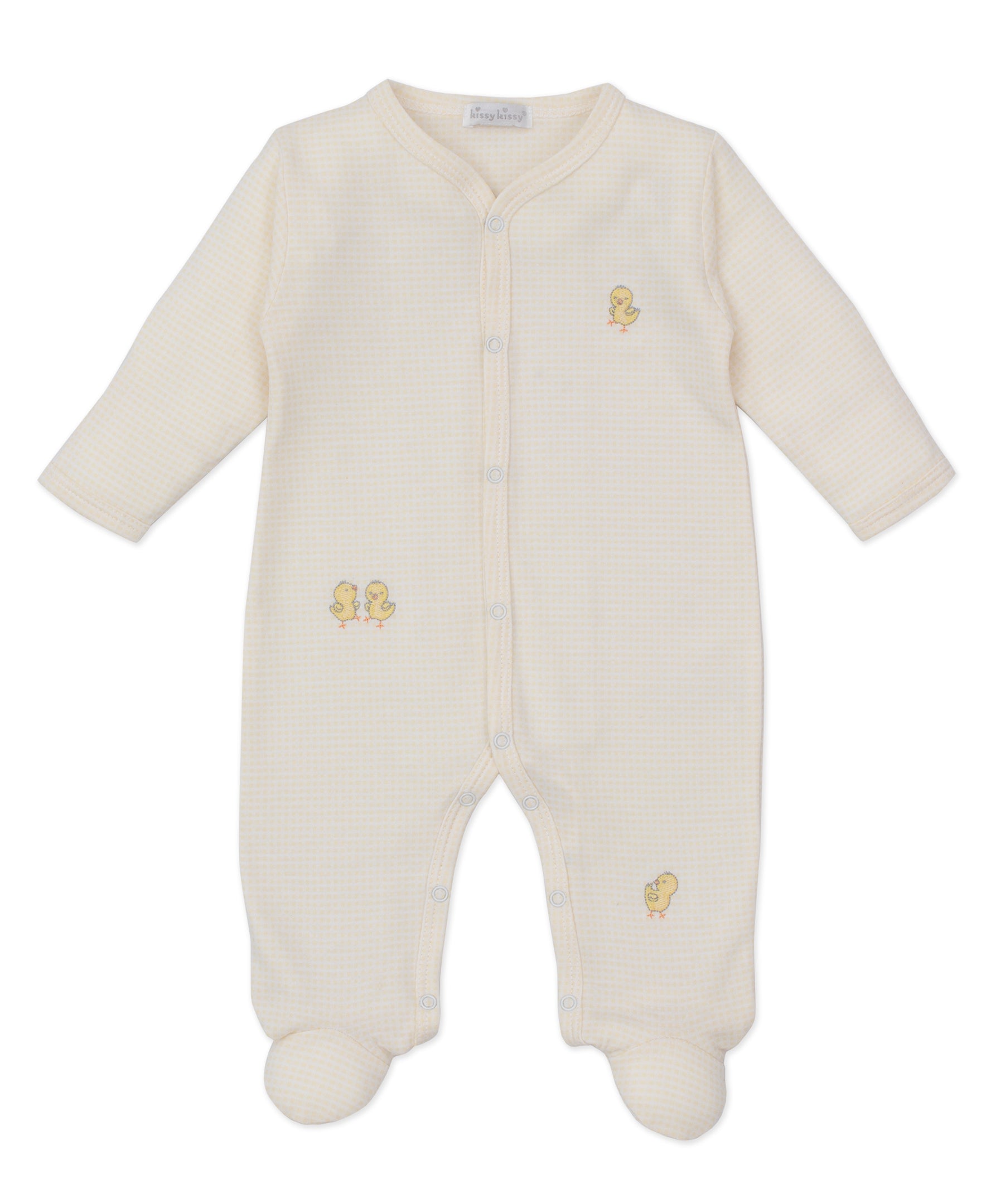 Cheery Chicks Embroidered Snap Footie