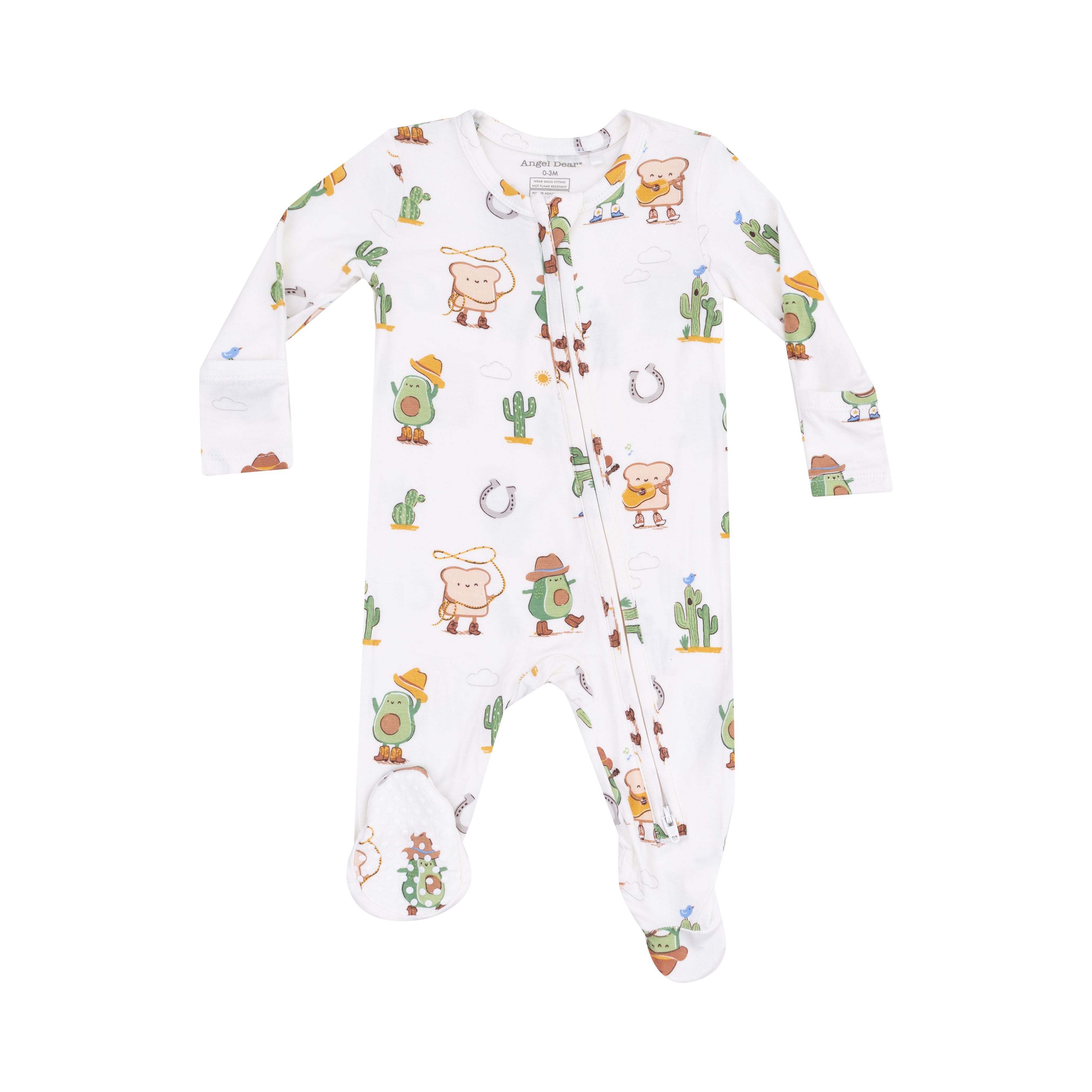 Avocado Toast Western 2-Way Zipper Footie