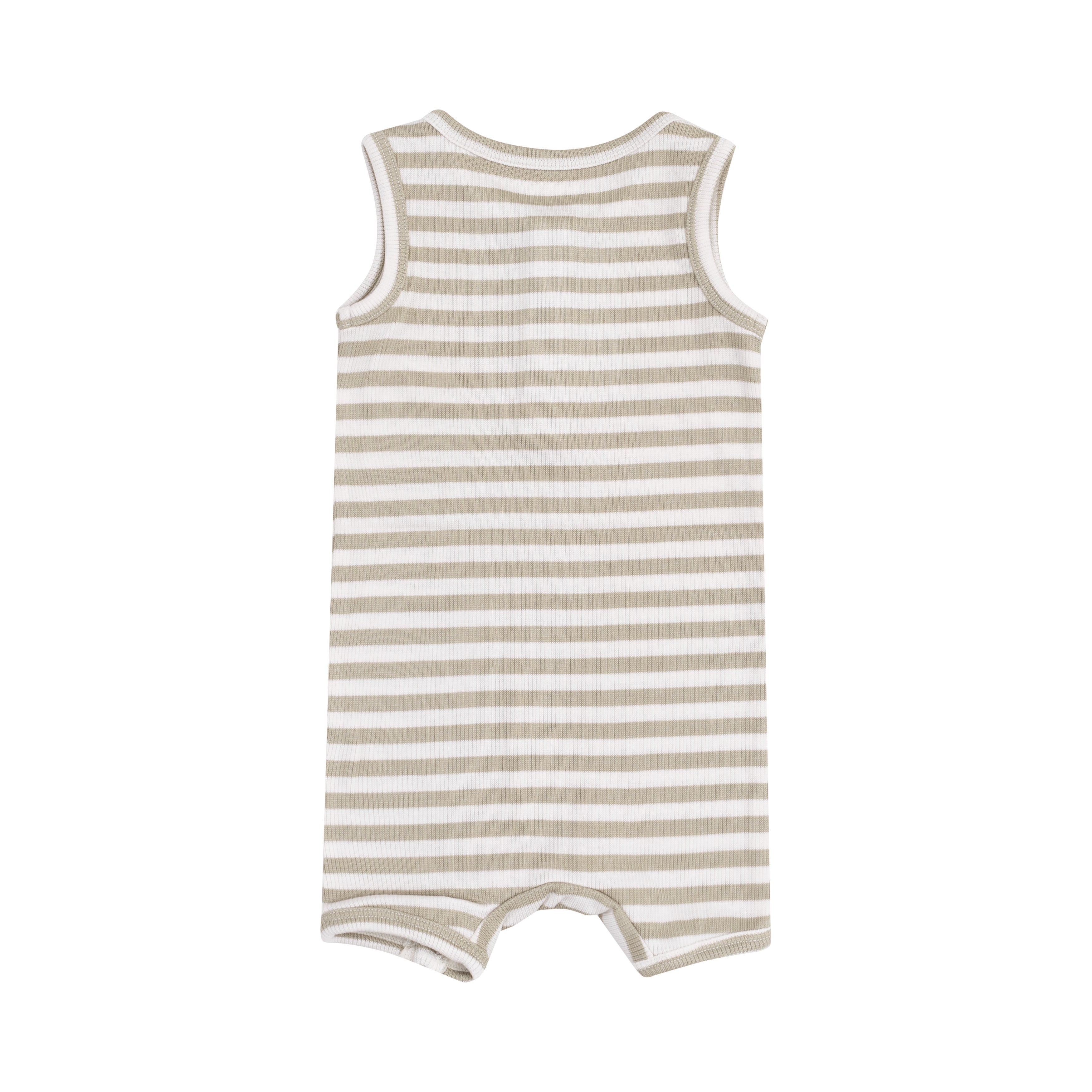 Stripe Sage Sleeveless Shortie Romper