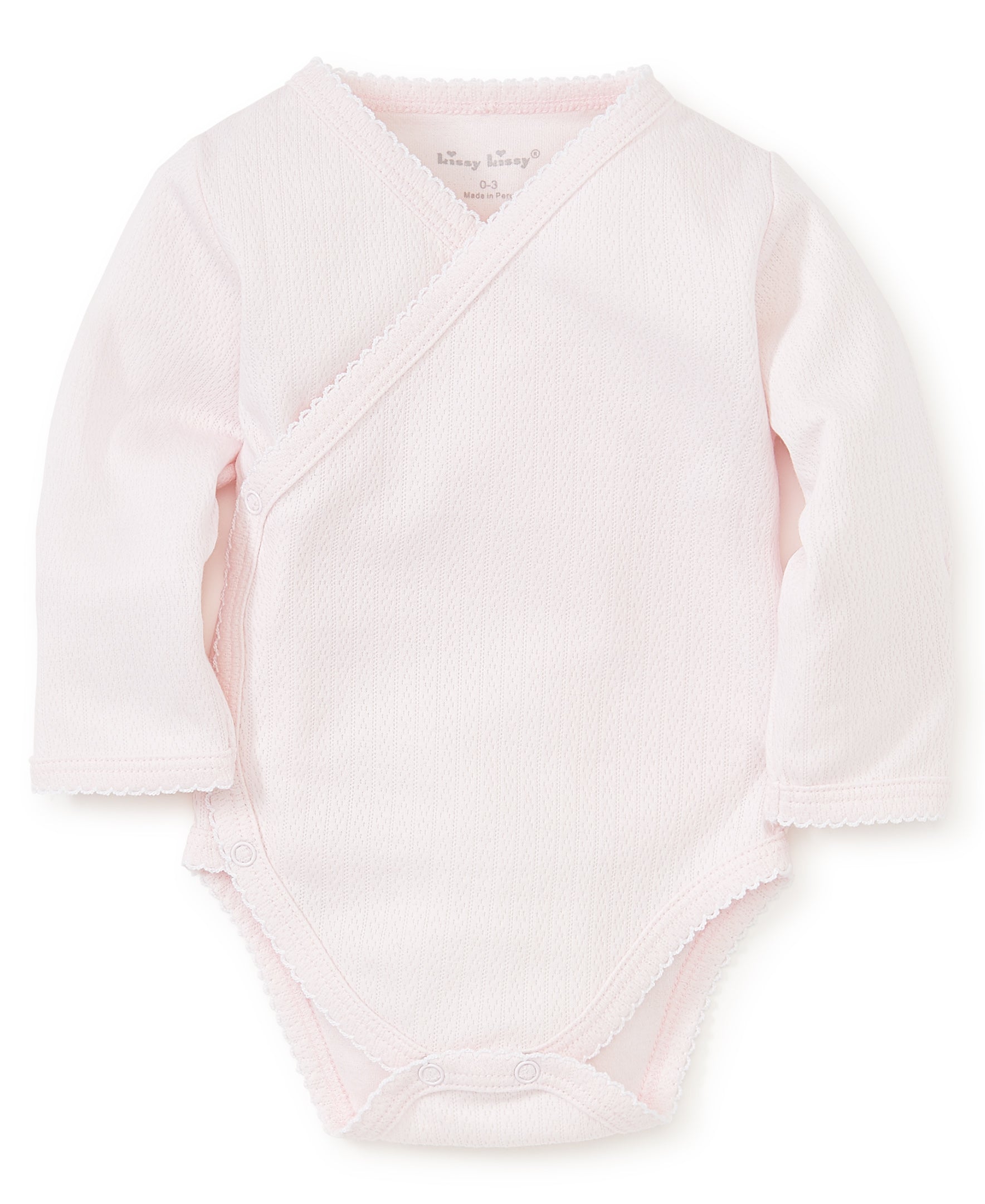 LS Pointelle Crossbody Onesie: Light PInk