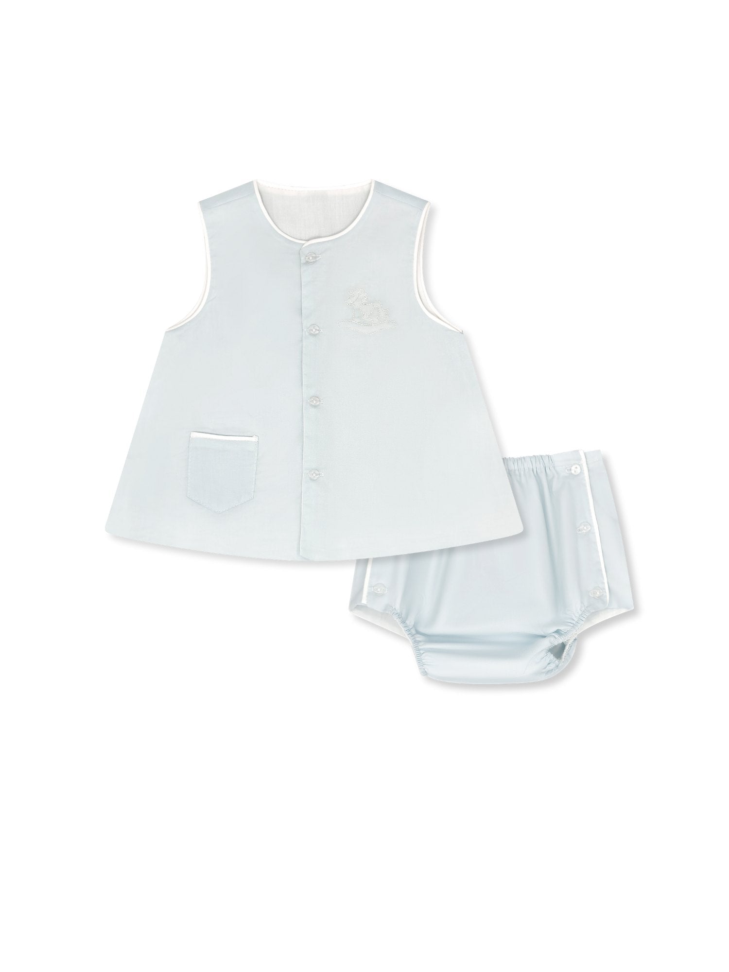 Mason Diaper Set: Blessings Blue, Rocking Horse