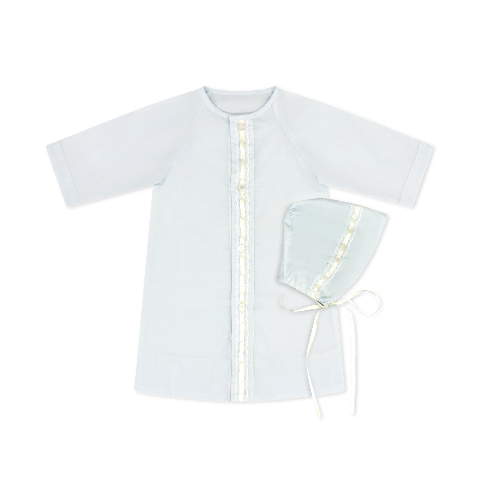 Original Daygown Set: Blessings Blue, Ecru