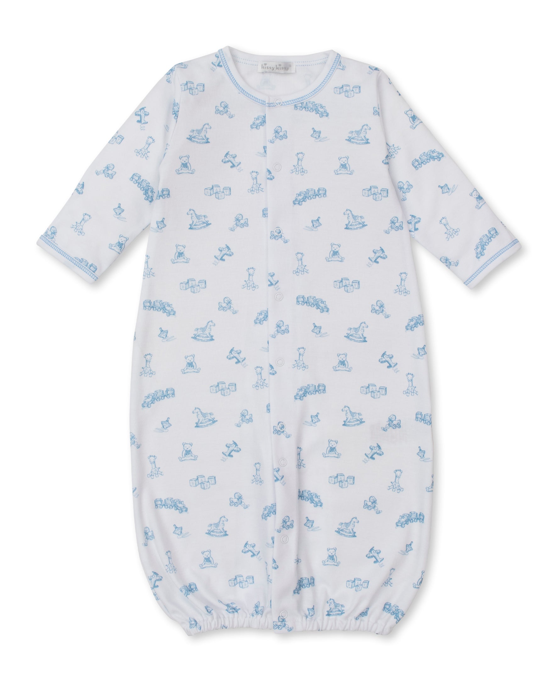 Vintage Toy Treasures Printed Converter Gown: Light Blue