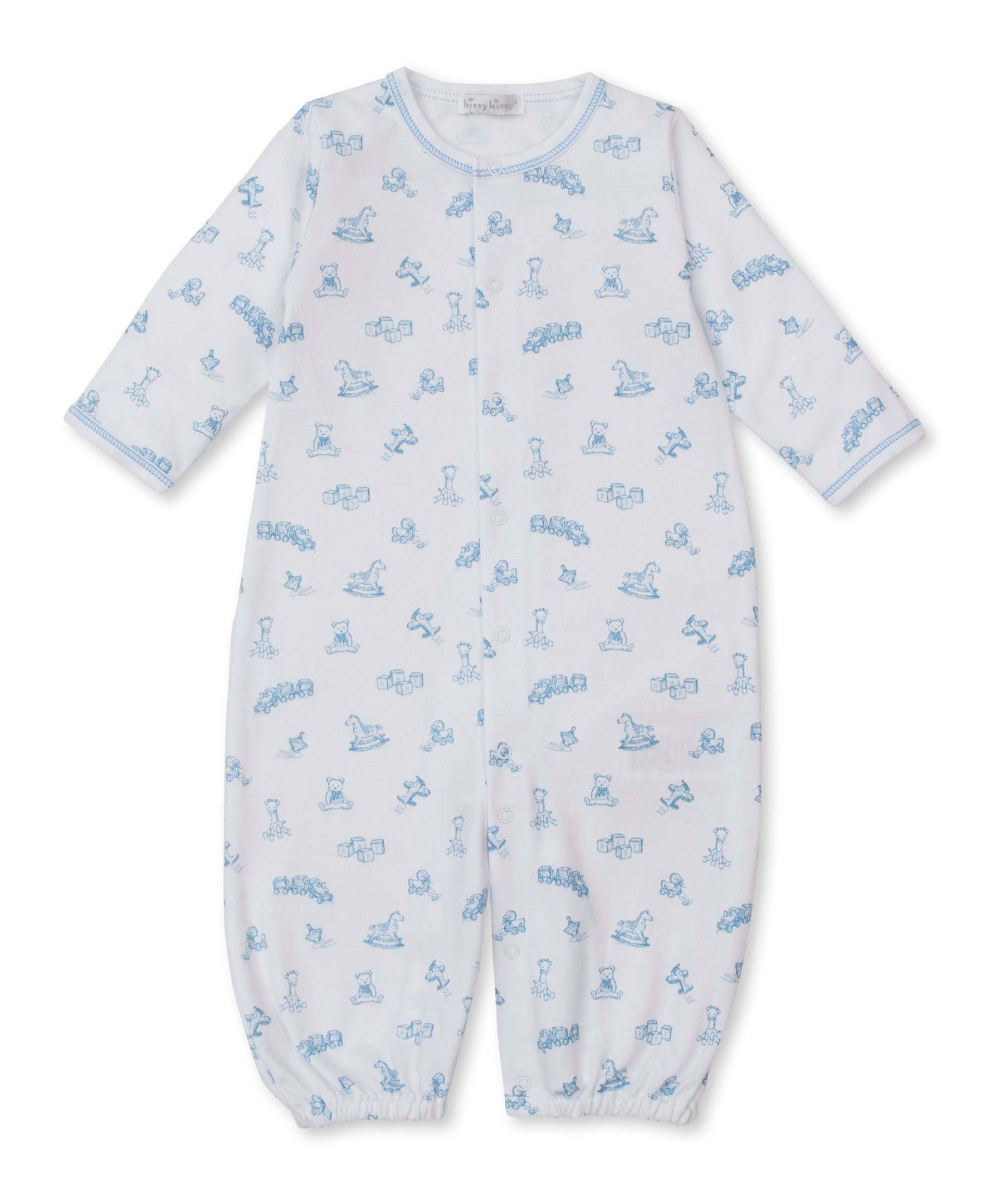 Vintage Toy Treasures Printed Converter Gown: Light Blue