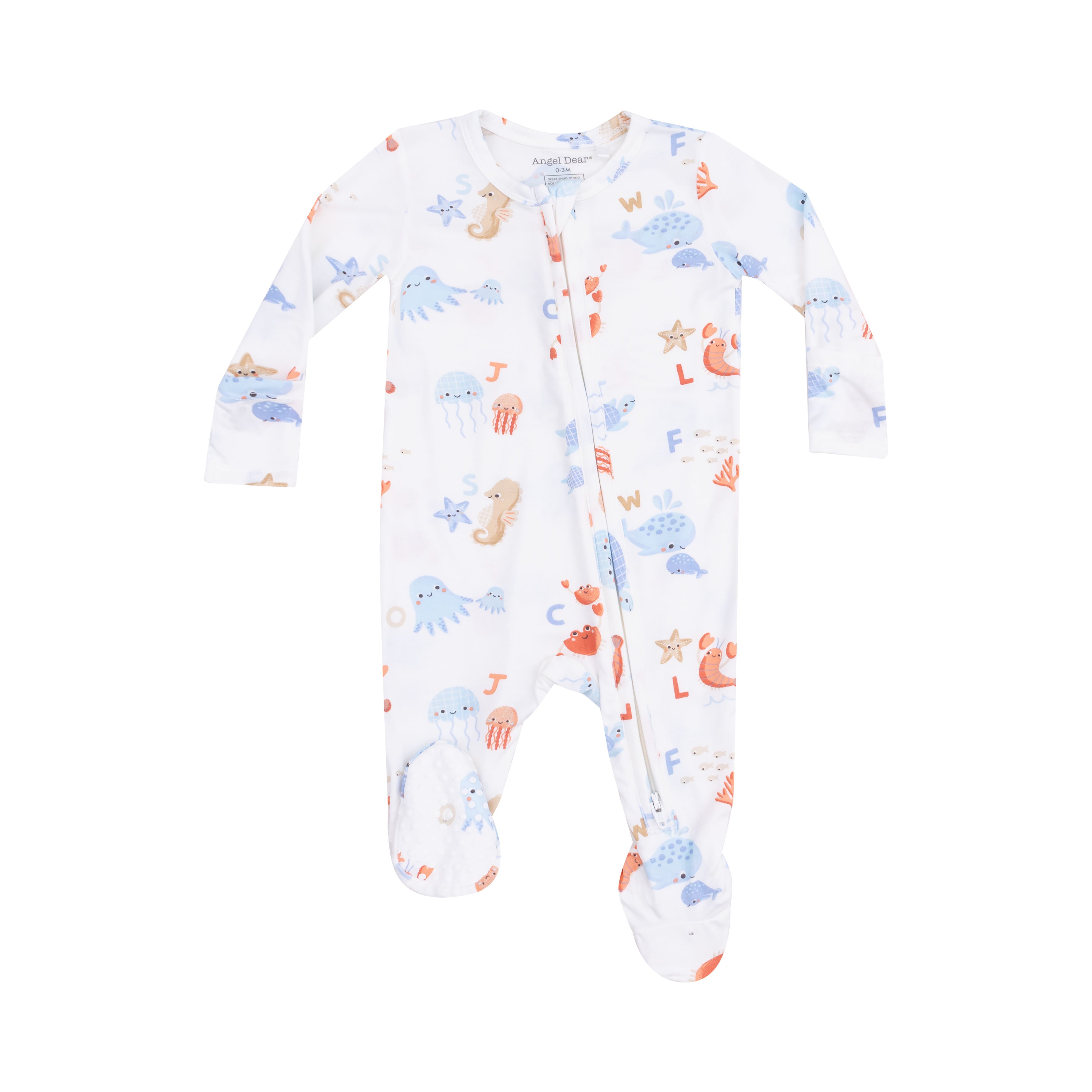 Coastal ABCs 2-Way Zipper Footie