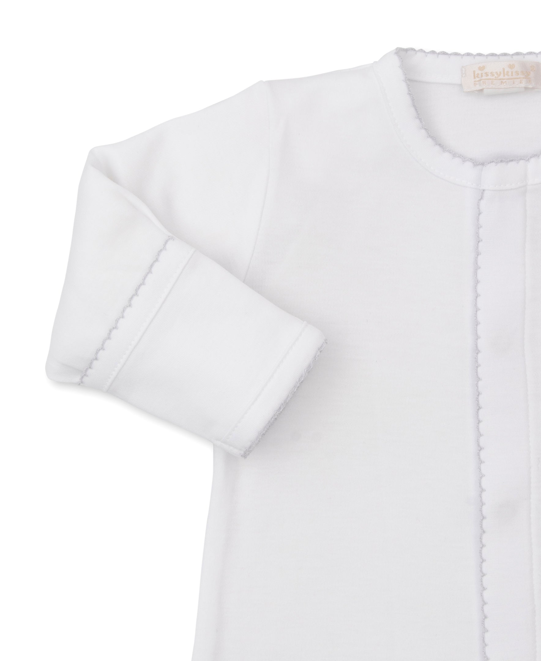 Premier Elephant Empire Embroidered Pima Converter Gown: White with Silver