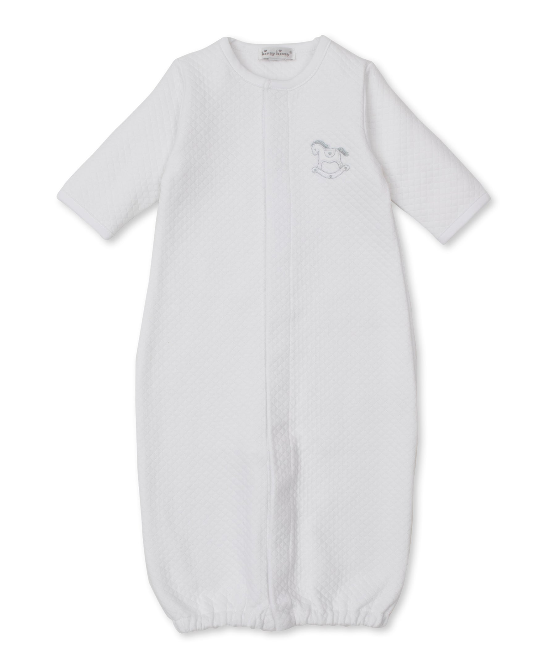 Riding Rockers Jacquard Converter Gown: White/Silver