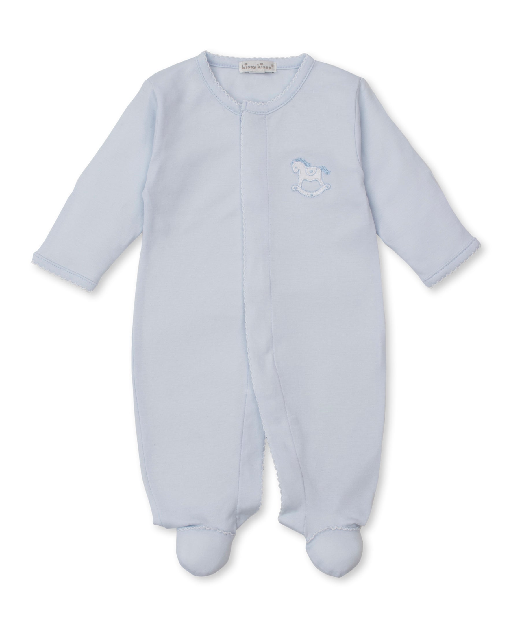 Riding Rockers Pima Cotton Footie: Light Blue