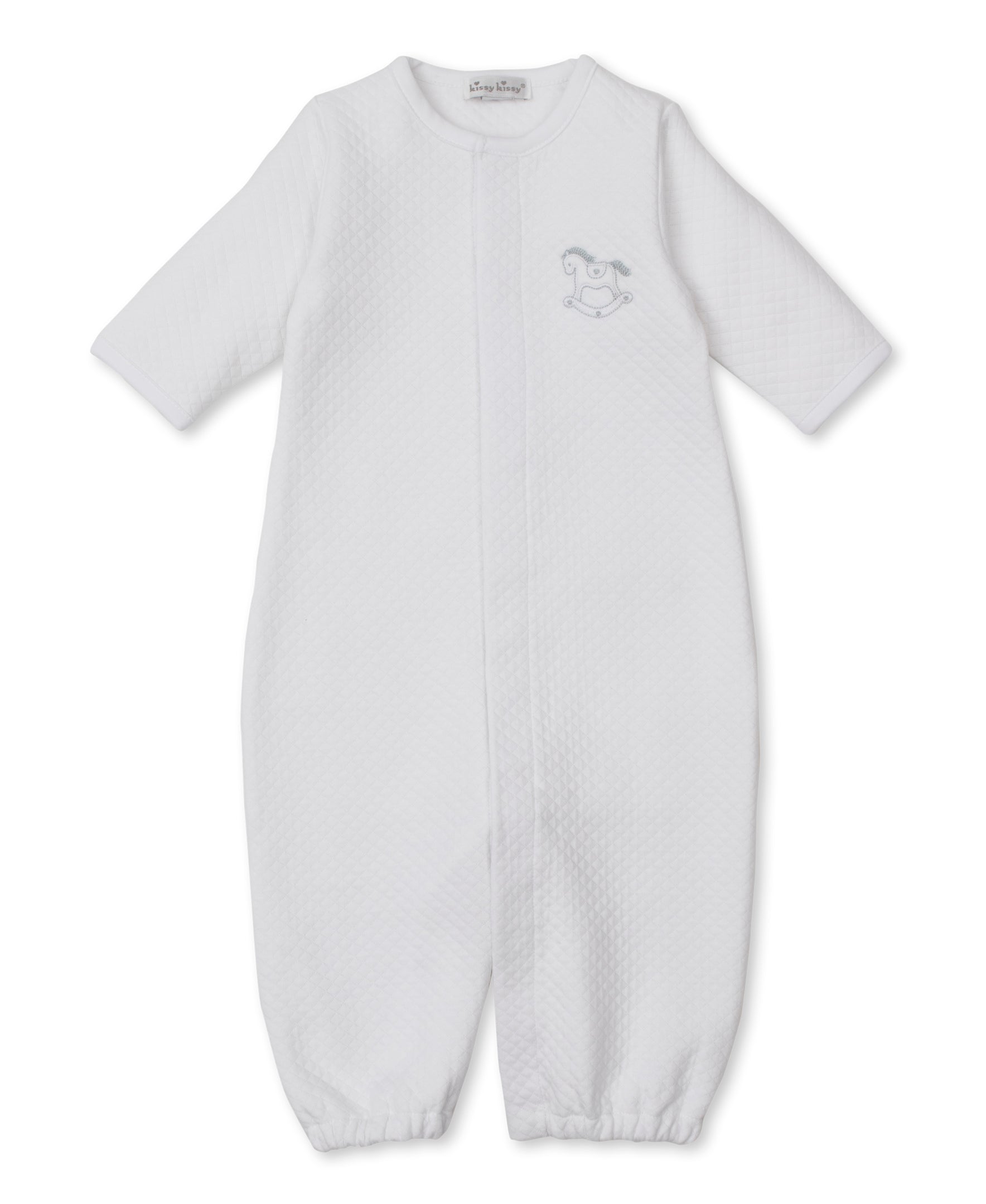 Riding Rockers Jacquard Converter Gown: White/Silver