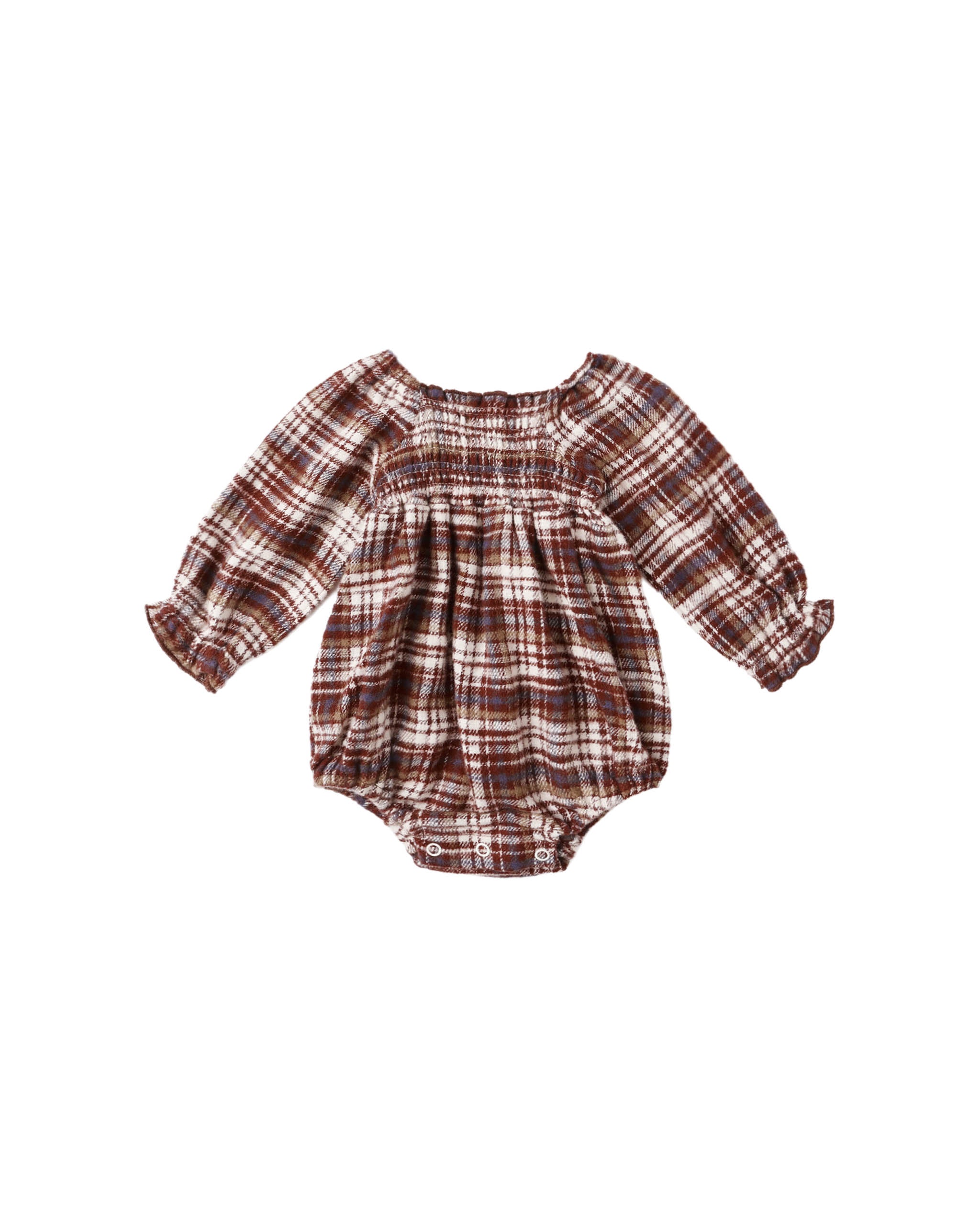 Adelaide Romper: Burgundy Plaid