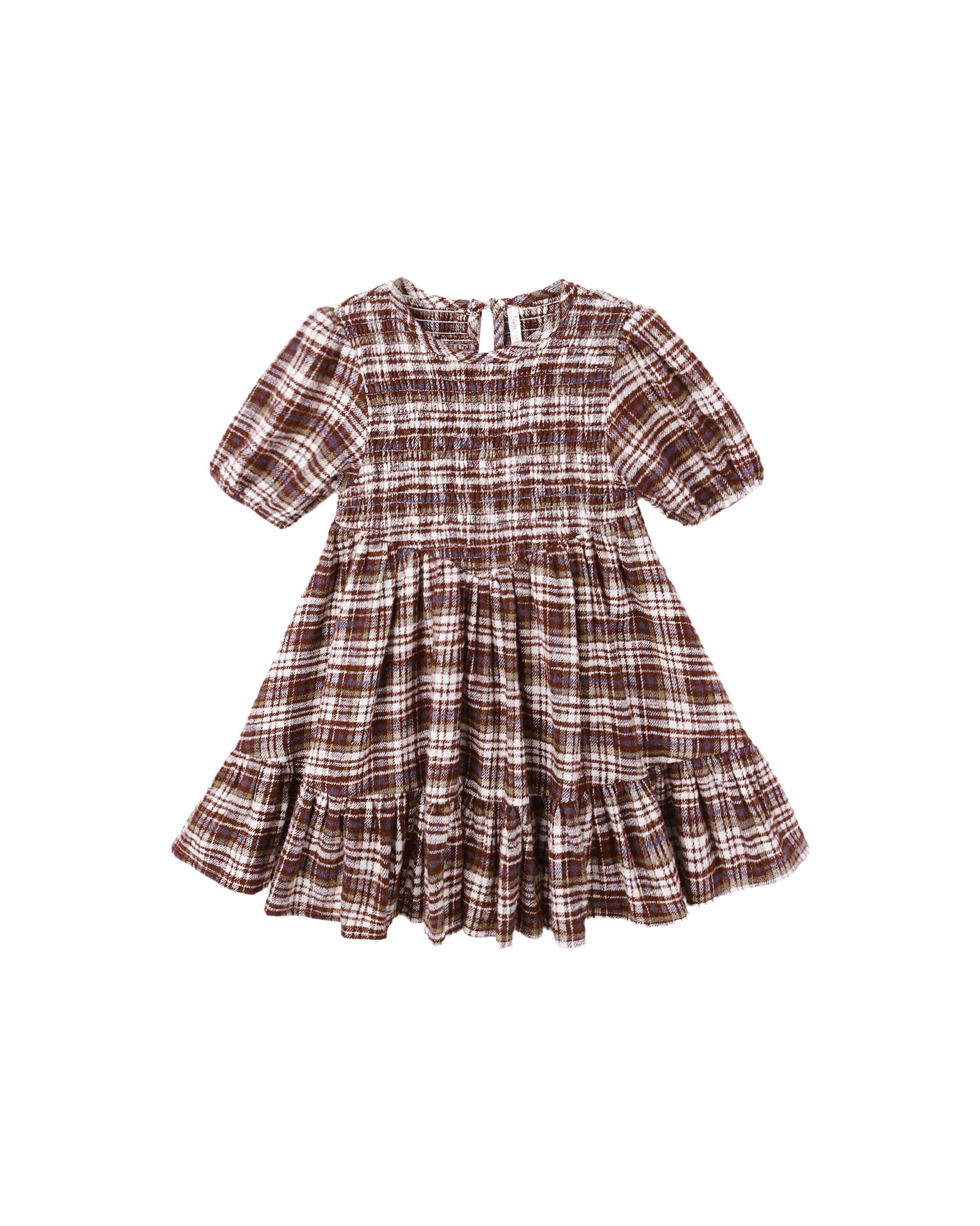India Dress: Burgundy Plaid