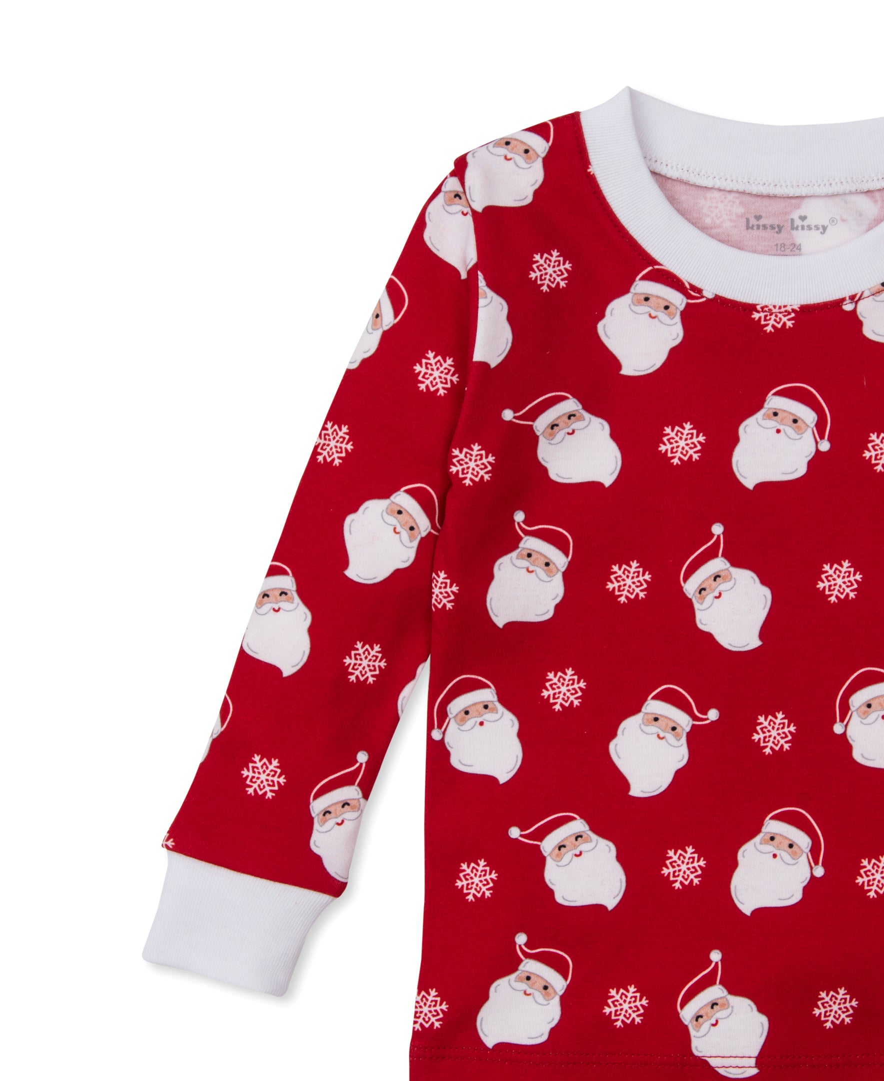 Smiling Santas Snug-Fit 2-Piece Pajamas