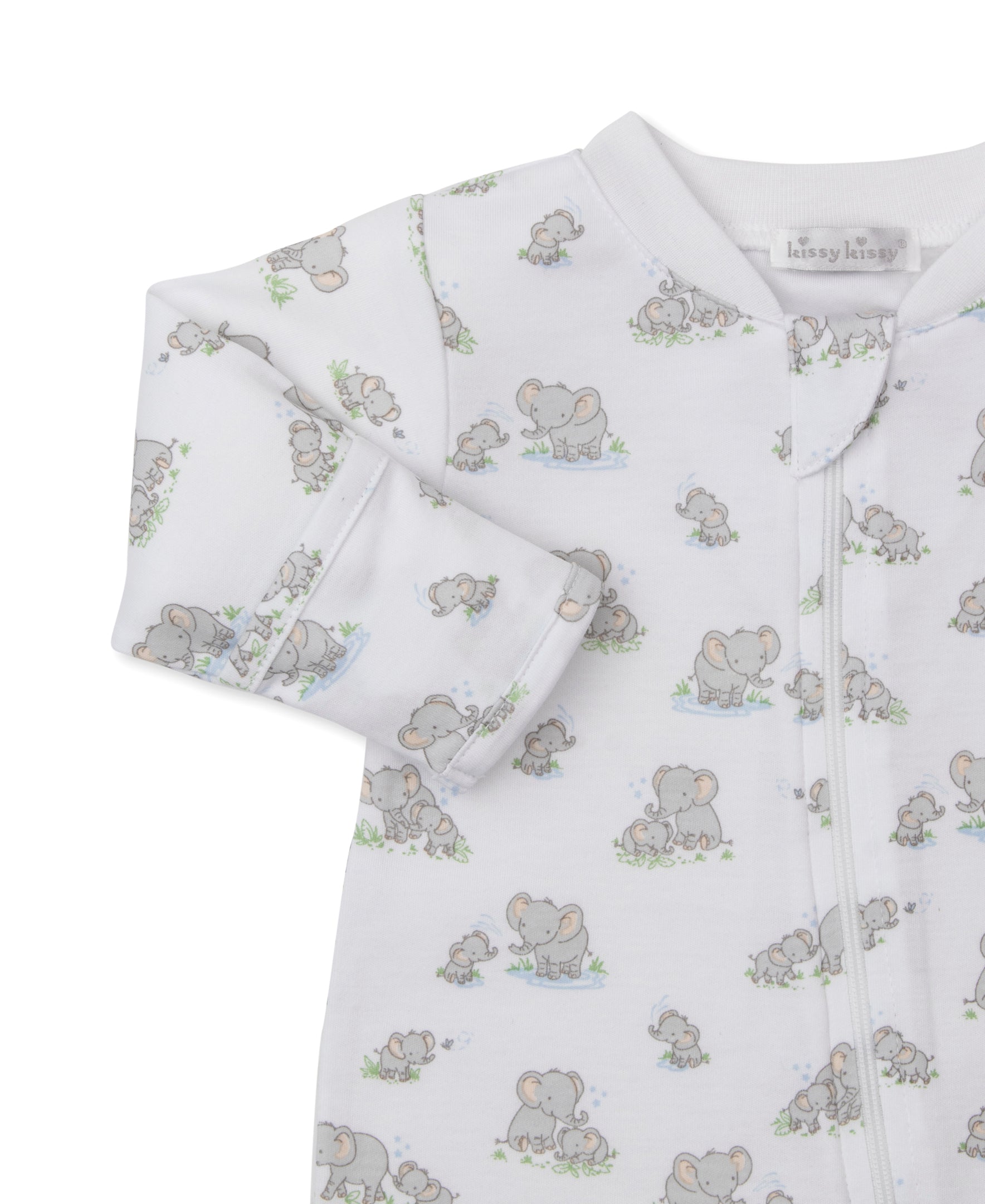Elephant Esprit Print Zipper Footie
