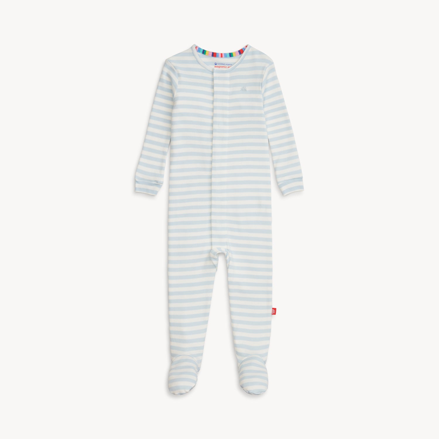 Blue Stripe Organic Cotton Footie