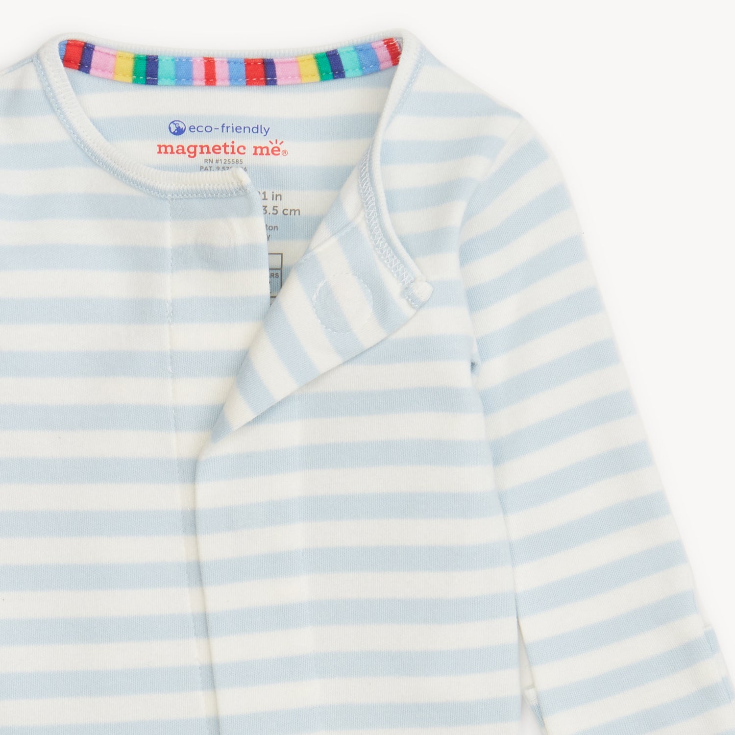Blue Stripe Organic Cotton Footie