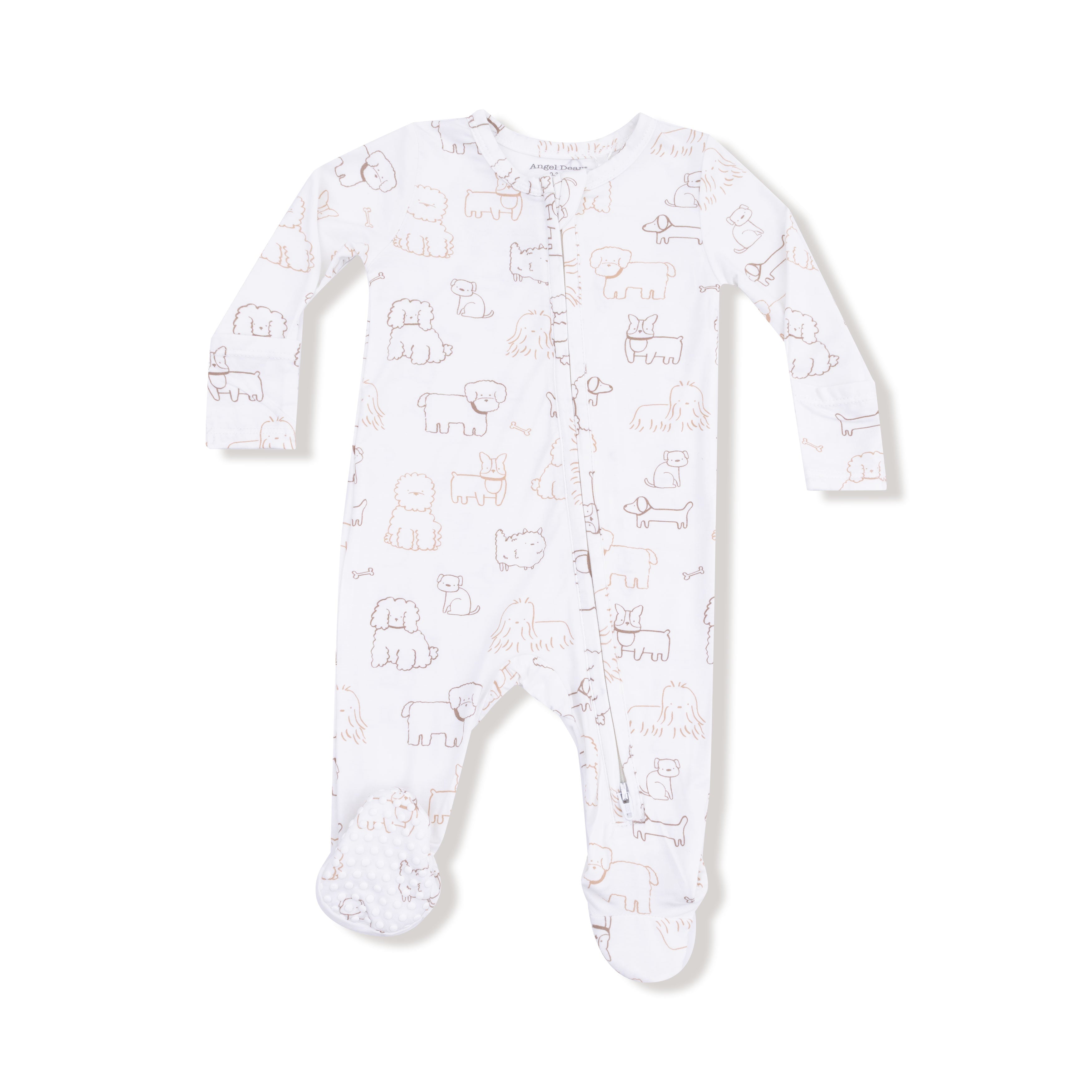 Neutral Pups 2 Way Zipper Footie