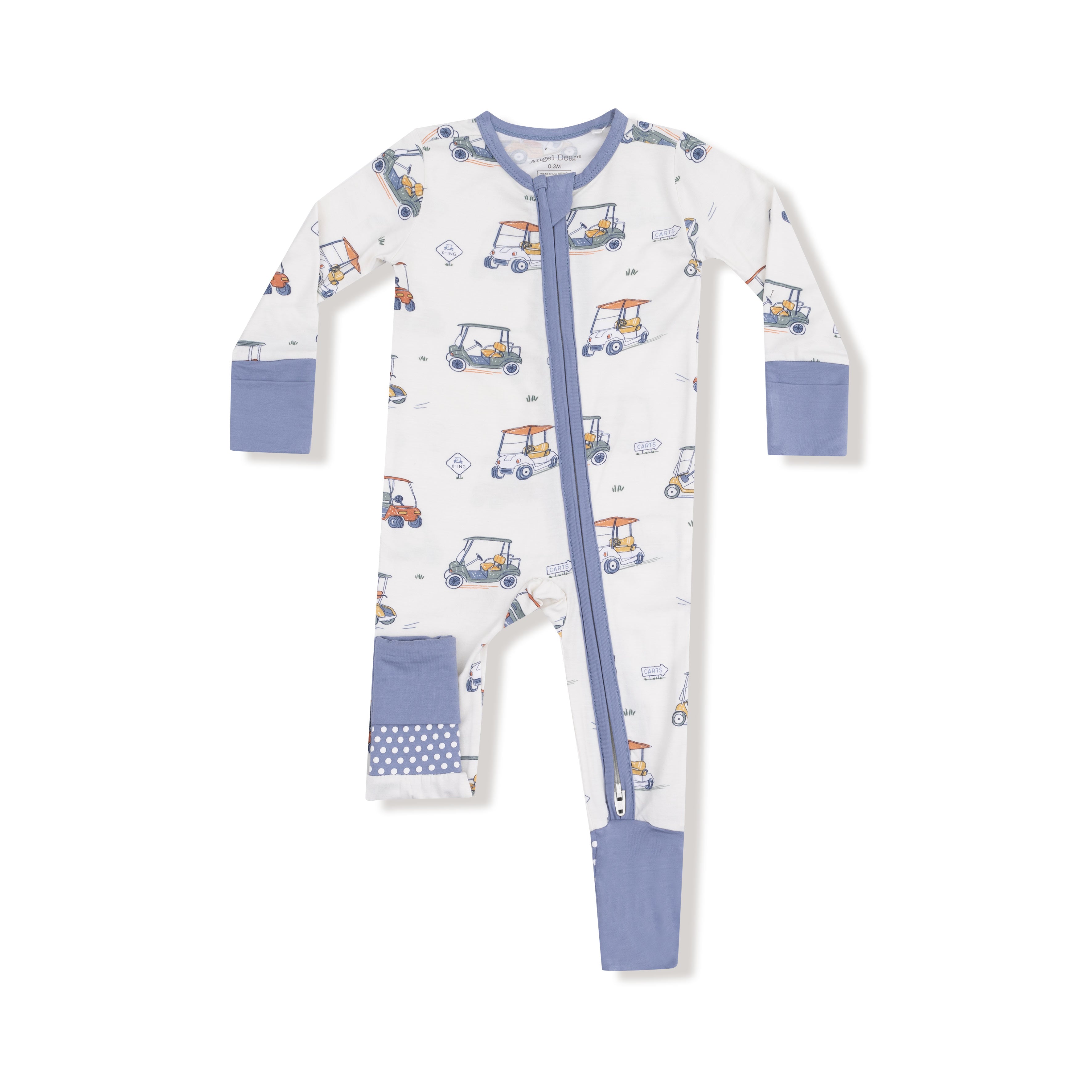 Zooming Golf Carts 2 Way Zipper Romper