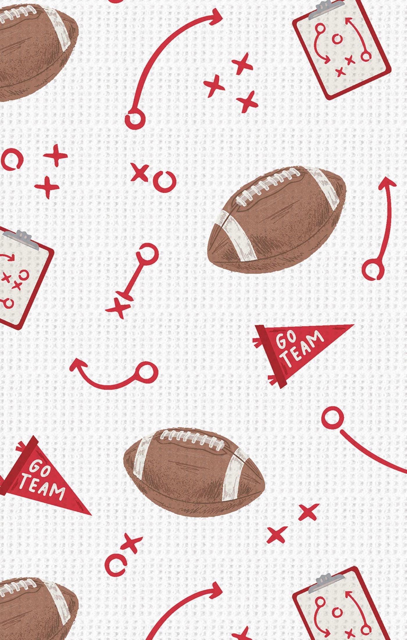 Touchdown Time Red 2 Way Zipper Footie